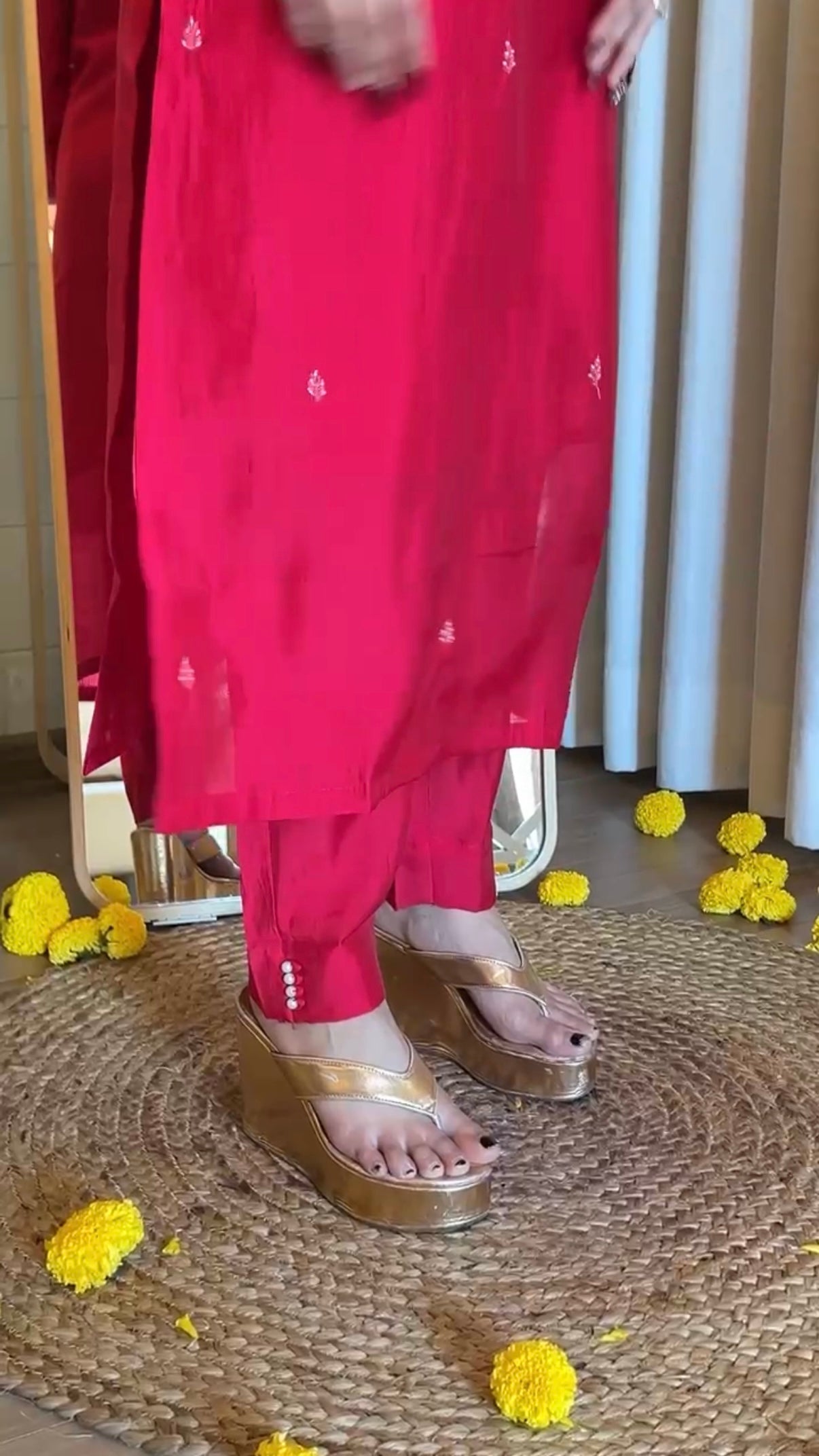 “AVANTI” Premium roman silk handcrafted kurti set