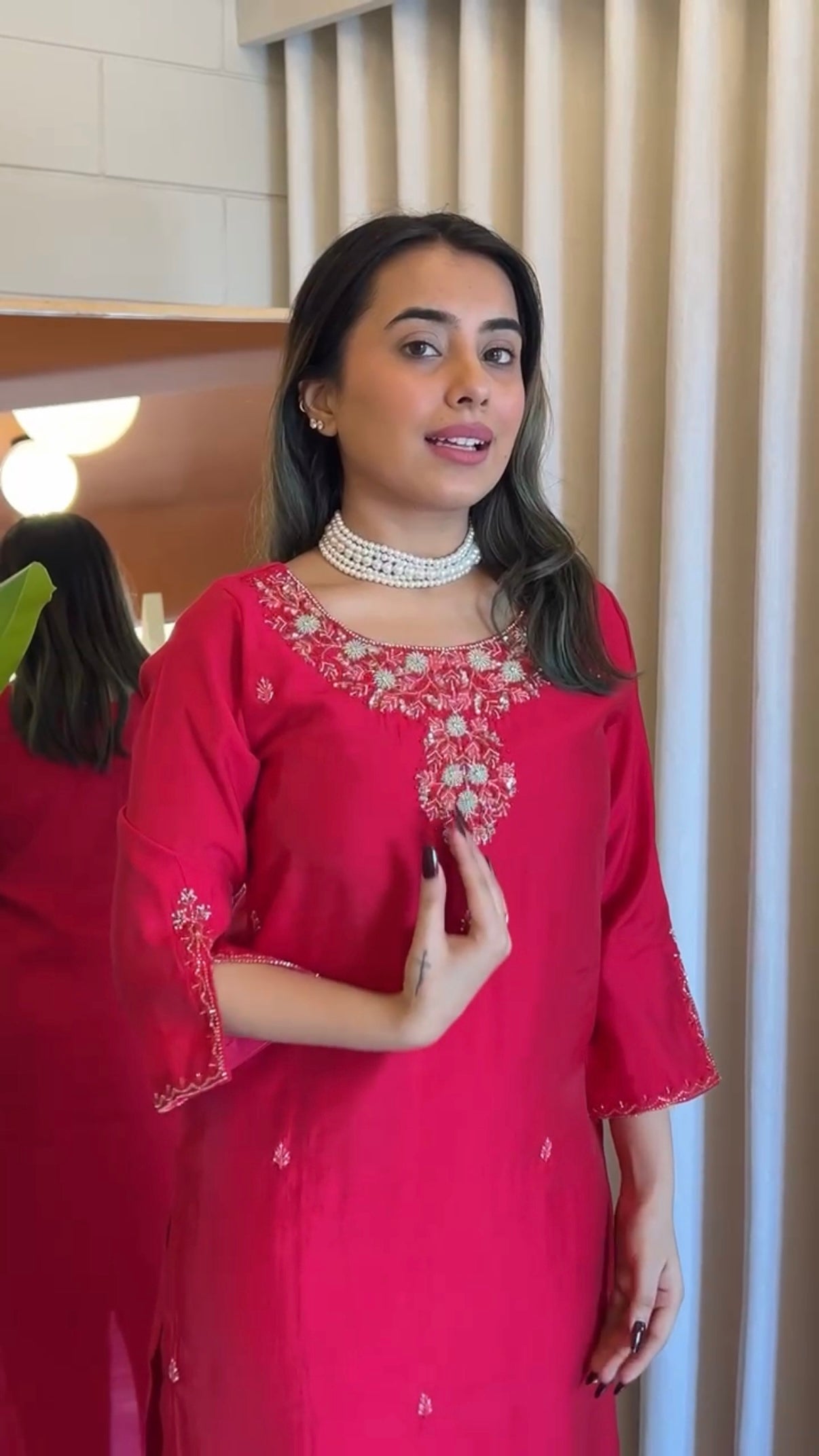 “AVANTI” Premium roman silk handcrafted kurti set