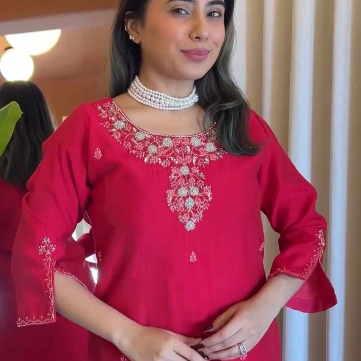 “AVANTI” Premium roman silk handcrafted kurti set