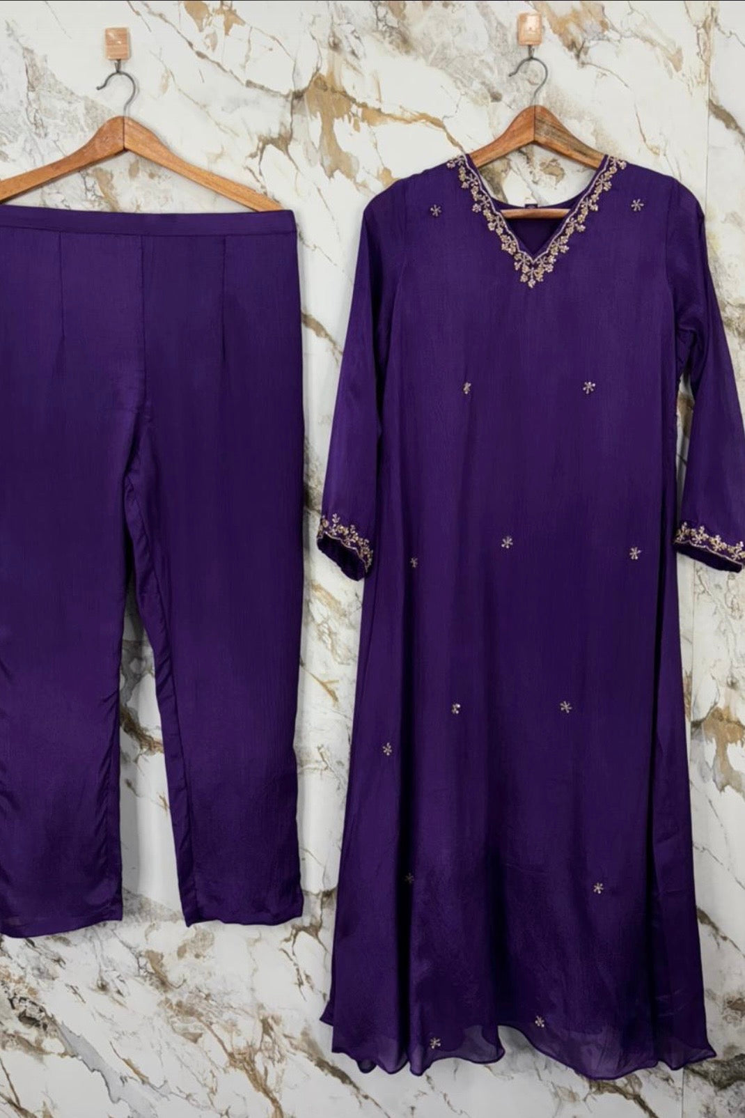 Aaira - Premium Chinnon A-Line Suit Set