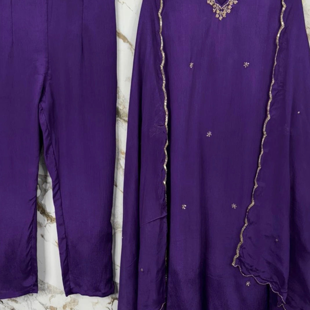 Aaira - Premium Chinnon A-Line Suit Set