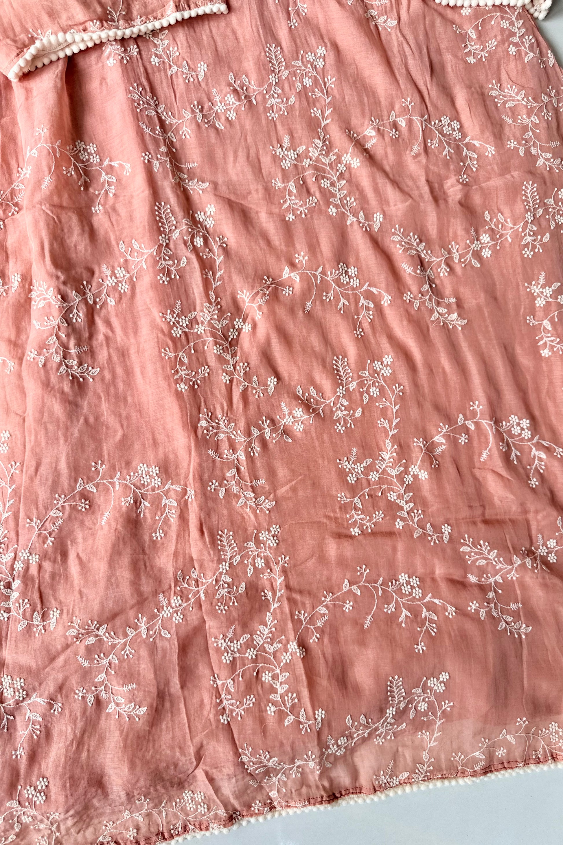 “Elina” Blush Peach Mul Chanderi A Line Suit set 🛍️