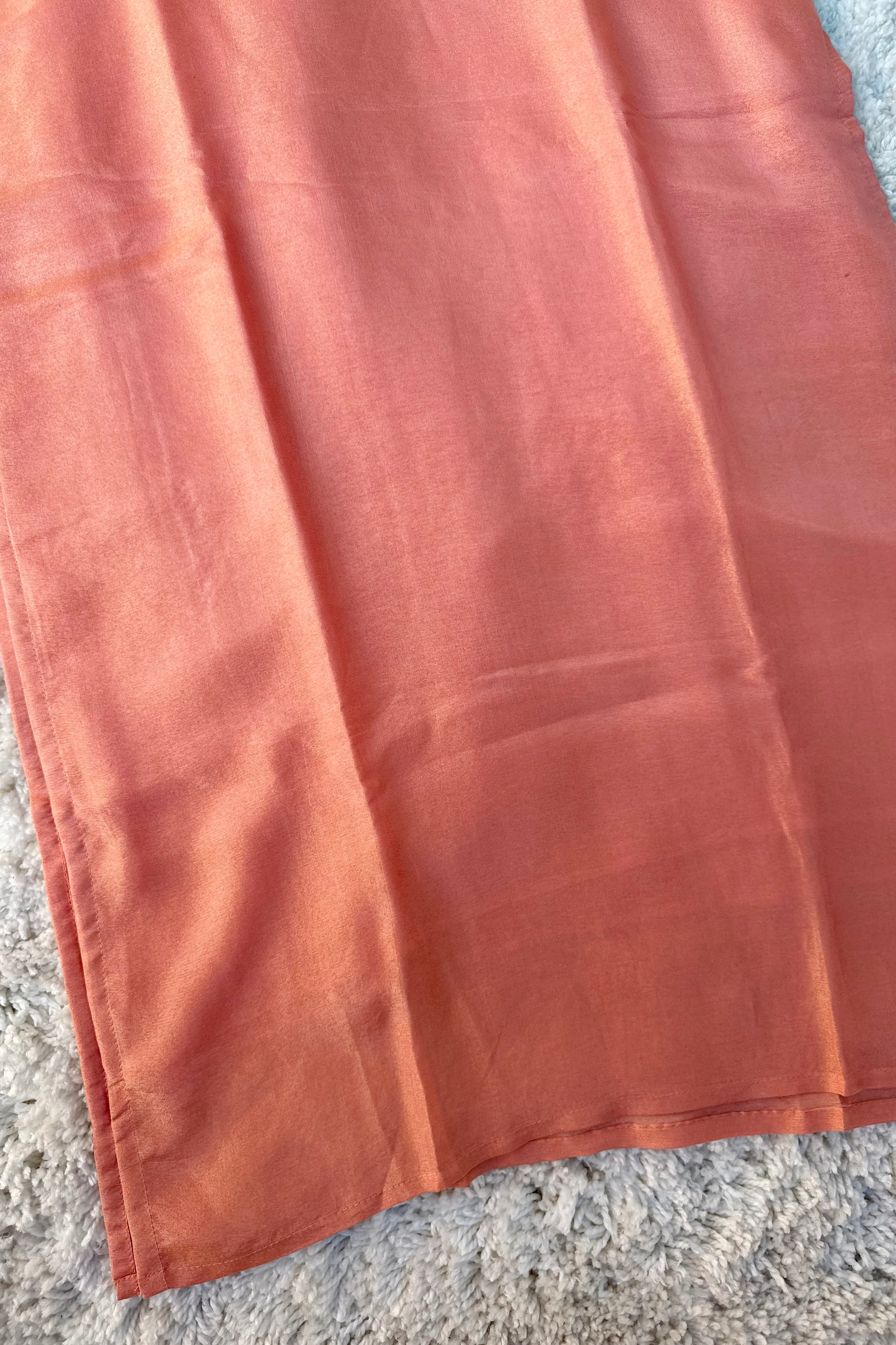 “SHINE” Beautiful Peach with gold tone shimmer tissue kurta set