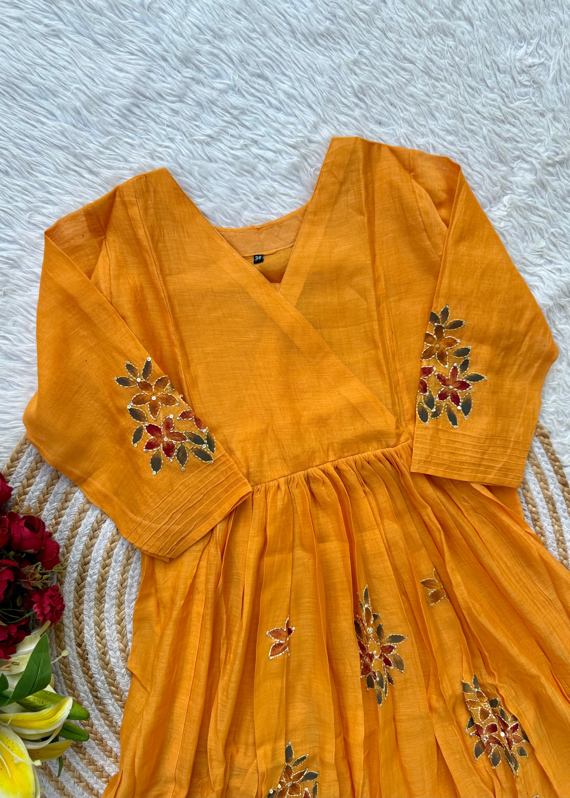 “SIZUMI” Mul Chanderi party wear anarkali suit set