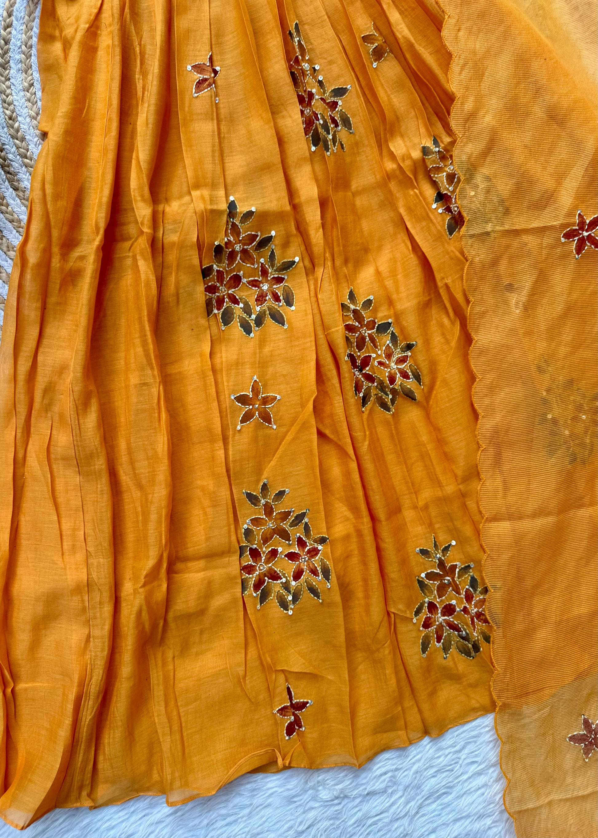 “SIZUMI” Mul Chanderi party wear anarkali suit set