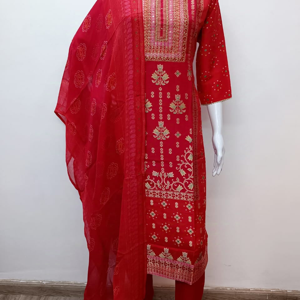 “Mustarab” Beautiful jacquard silk kurti pant with dupatta set 🛍️♥️