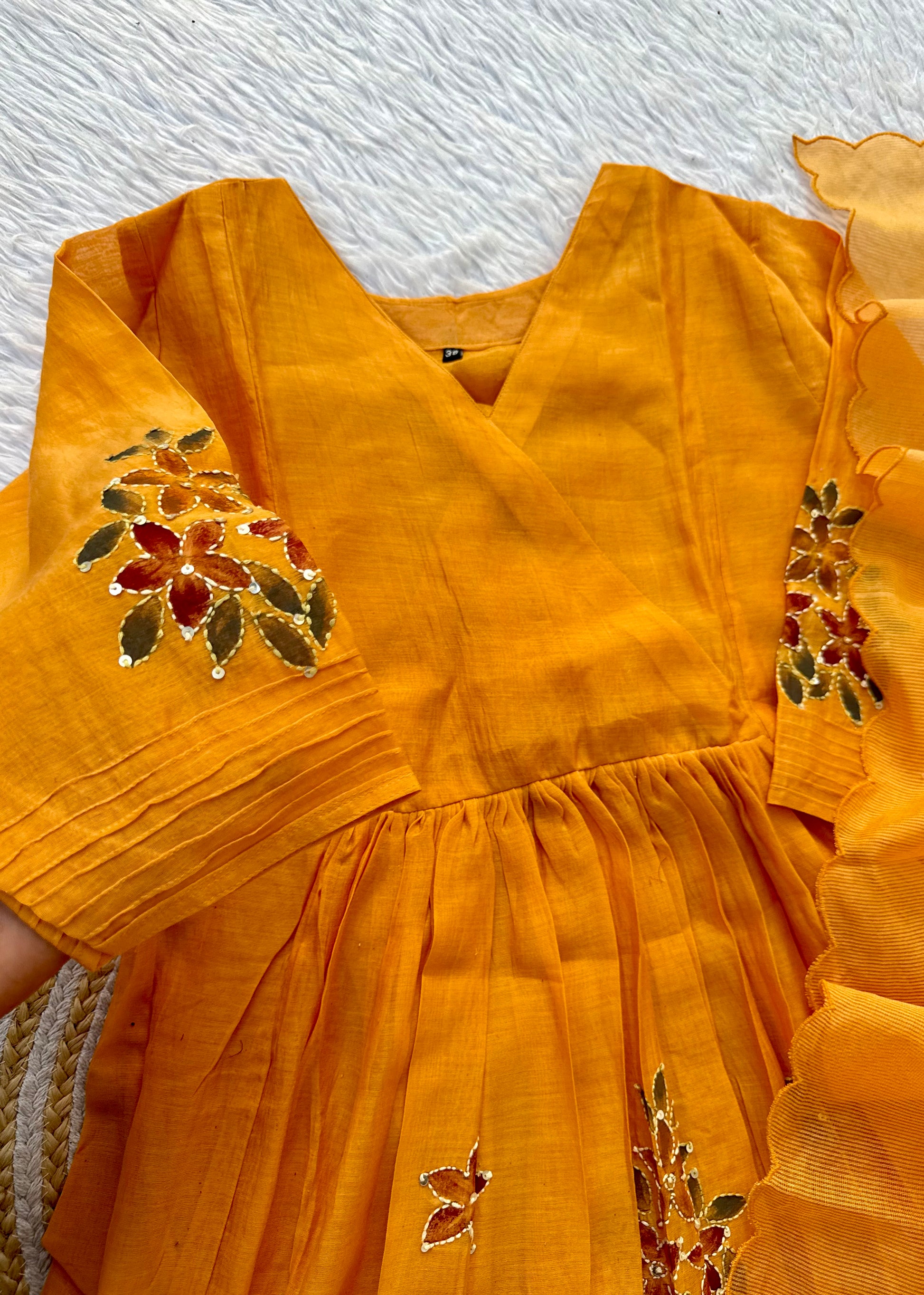 “SIZUMI” Mul Chanderi party wear anarkali suit set