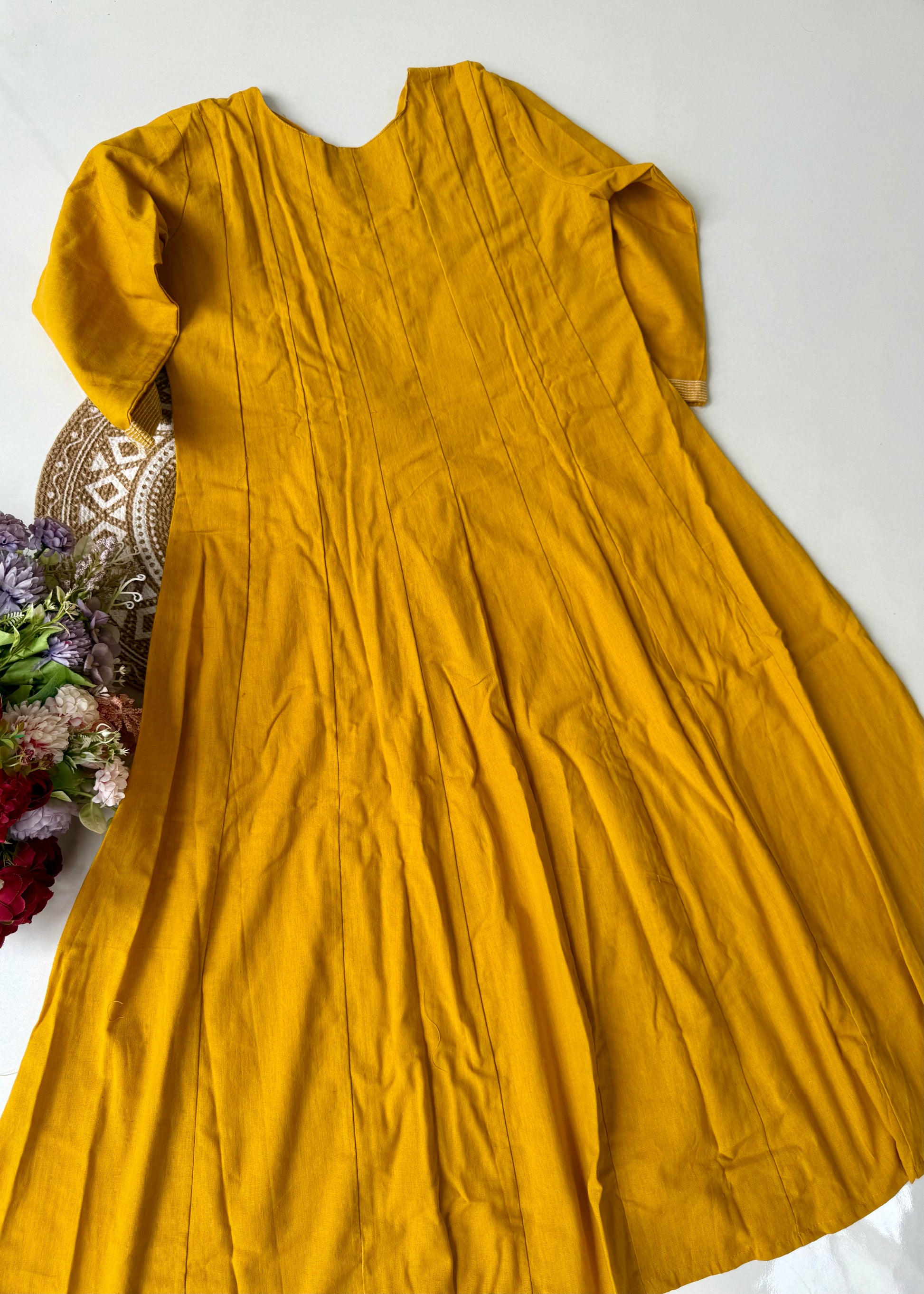 “IRYA" Premium Mirror work cotton Anarkali kurta set