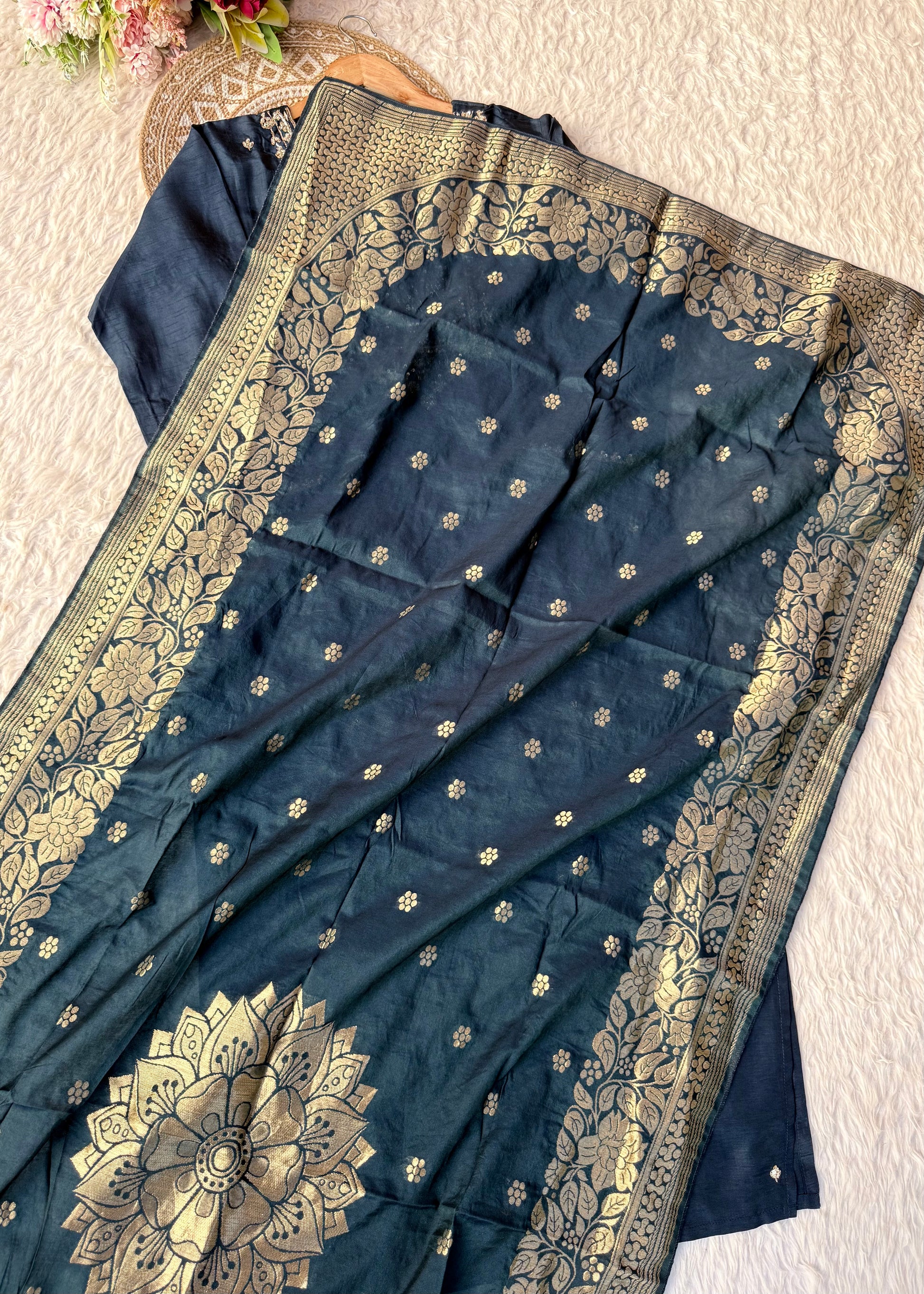 “Fiza” Indian wear dola silk kurti bottom dupatta set