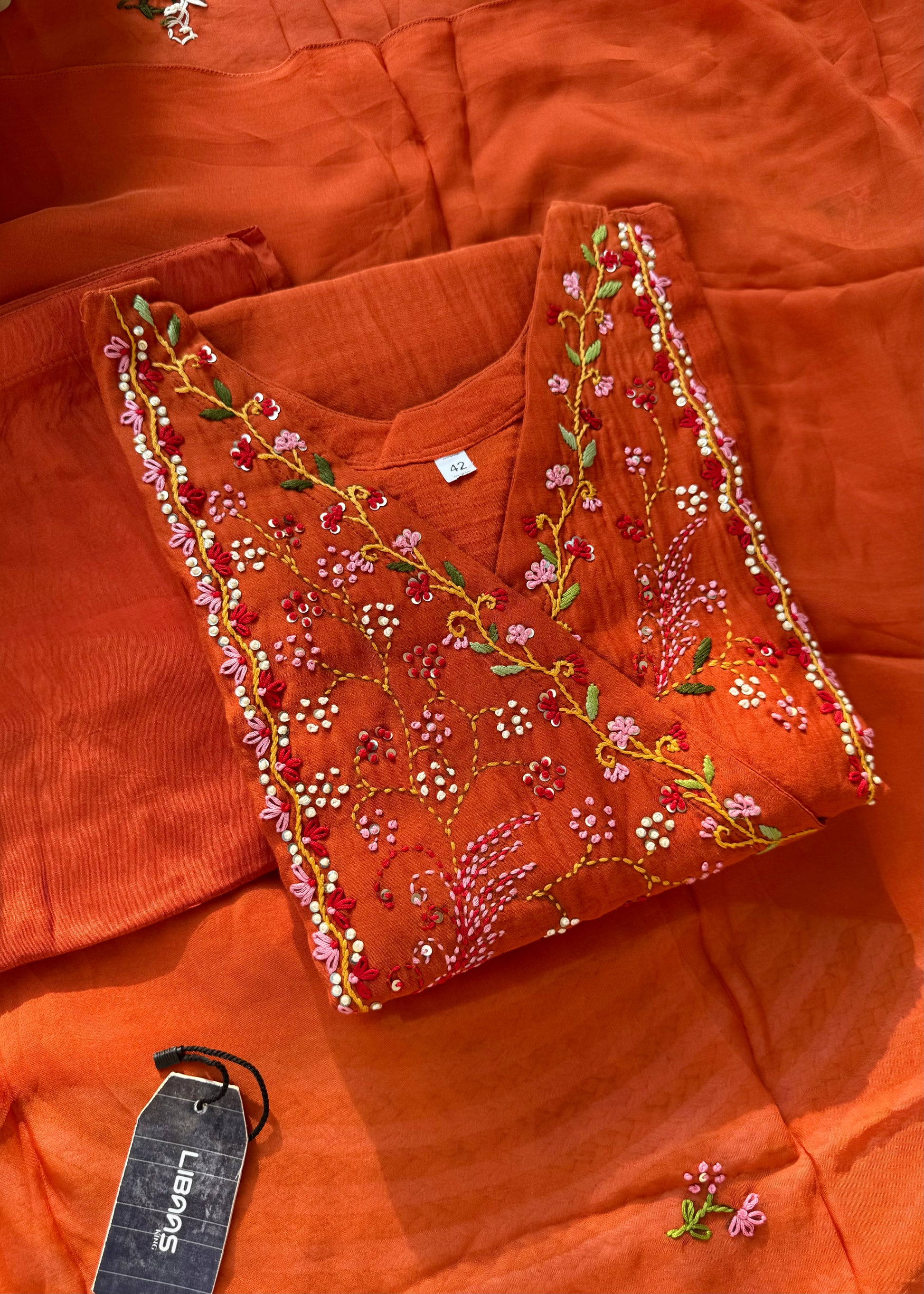 “MAHA” Premium Mul Chanderi anarkali suit set