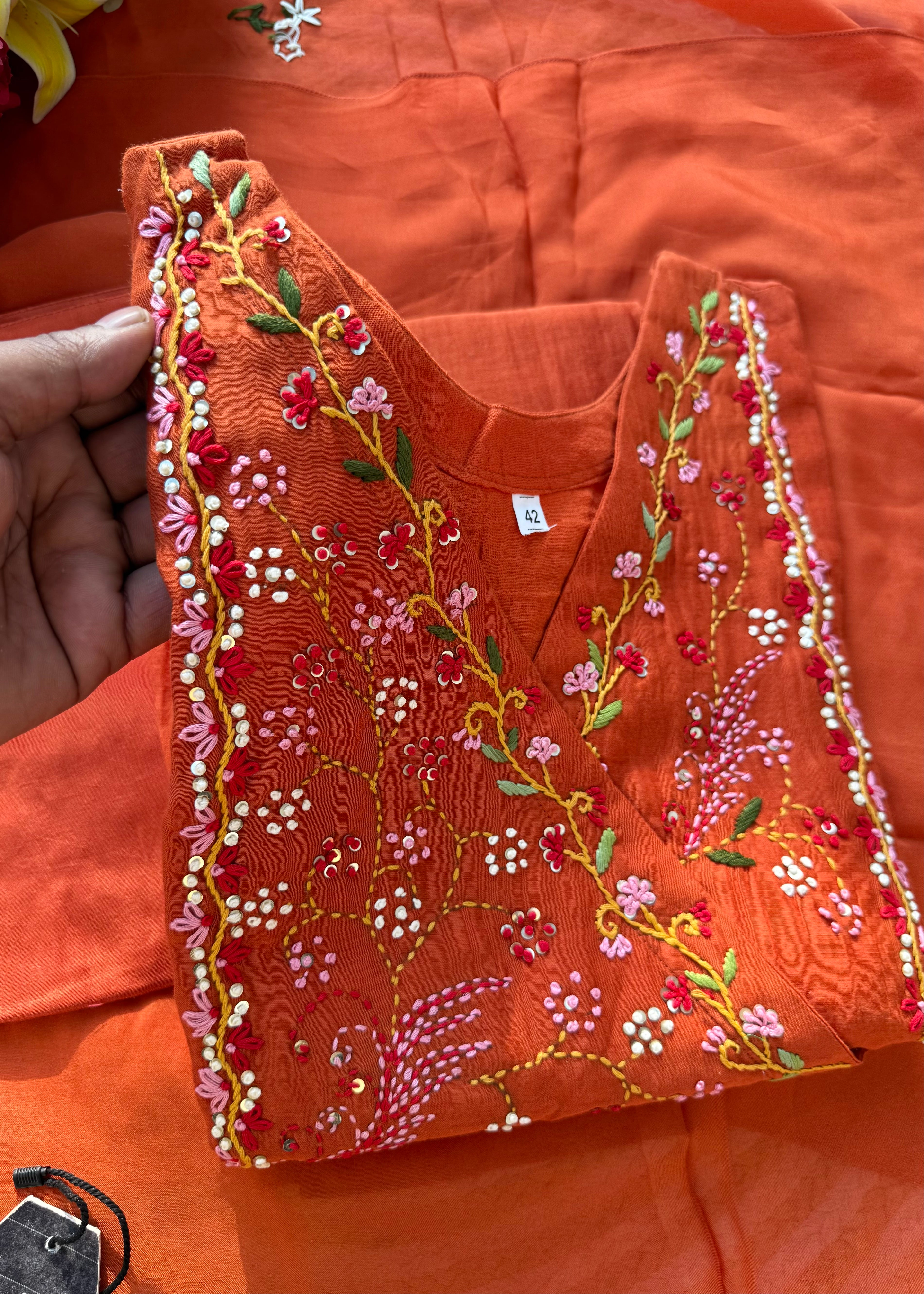 “MAHA” Premium Mul Chanderi anarkali suit set