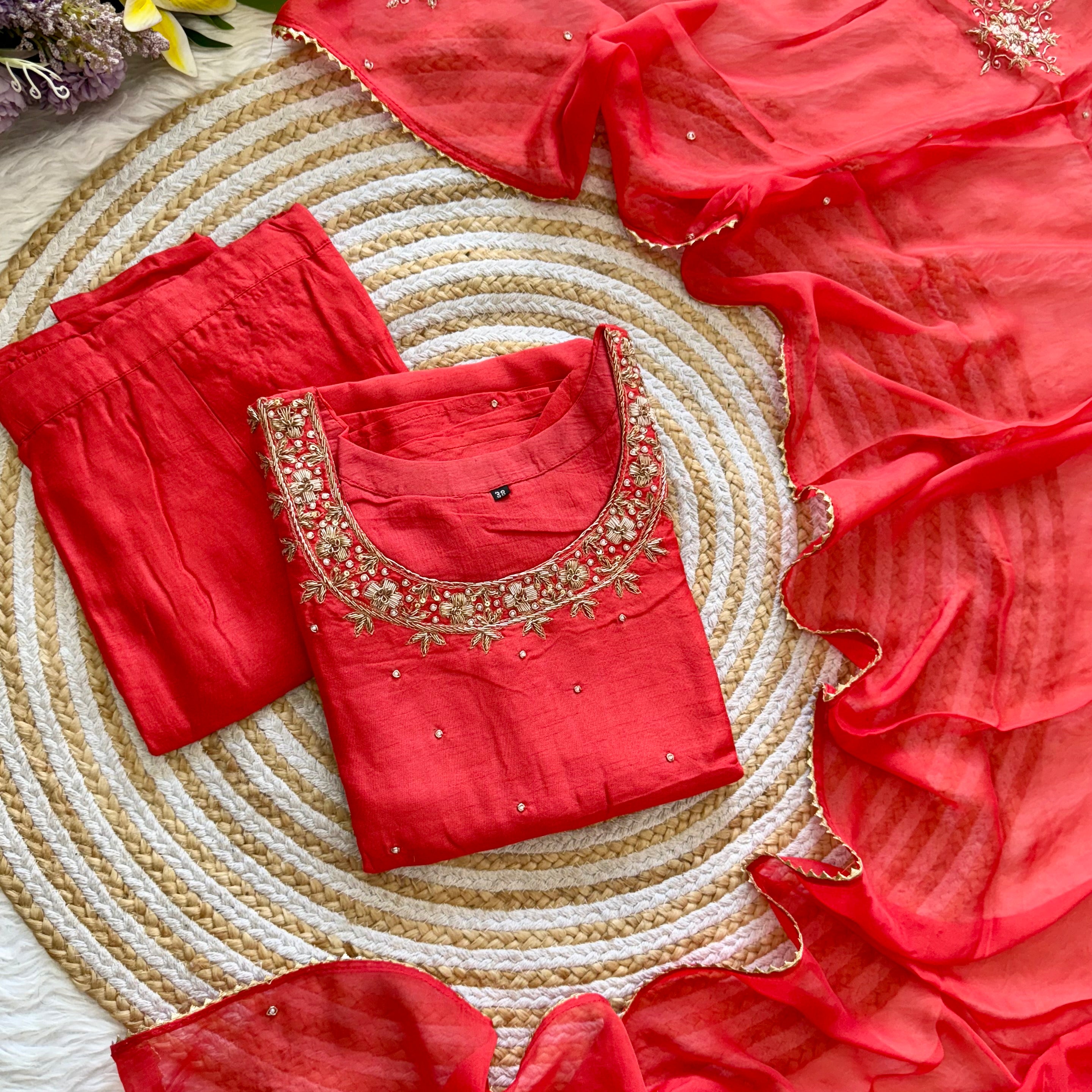 "Ferhin" A very beautiful piece with handwork kurti set