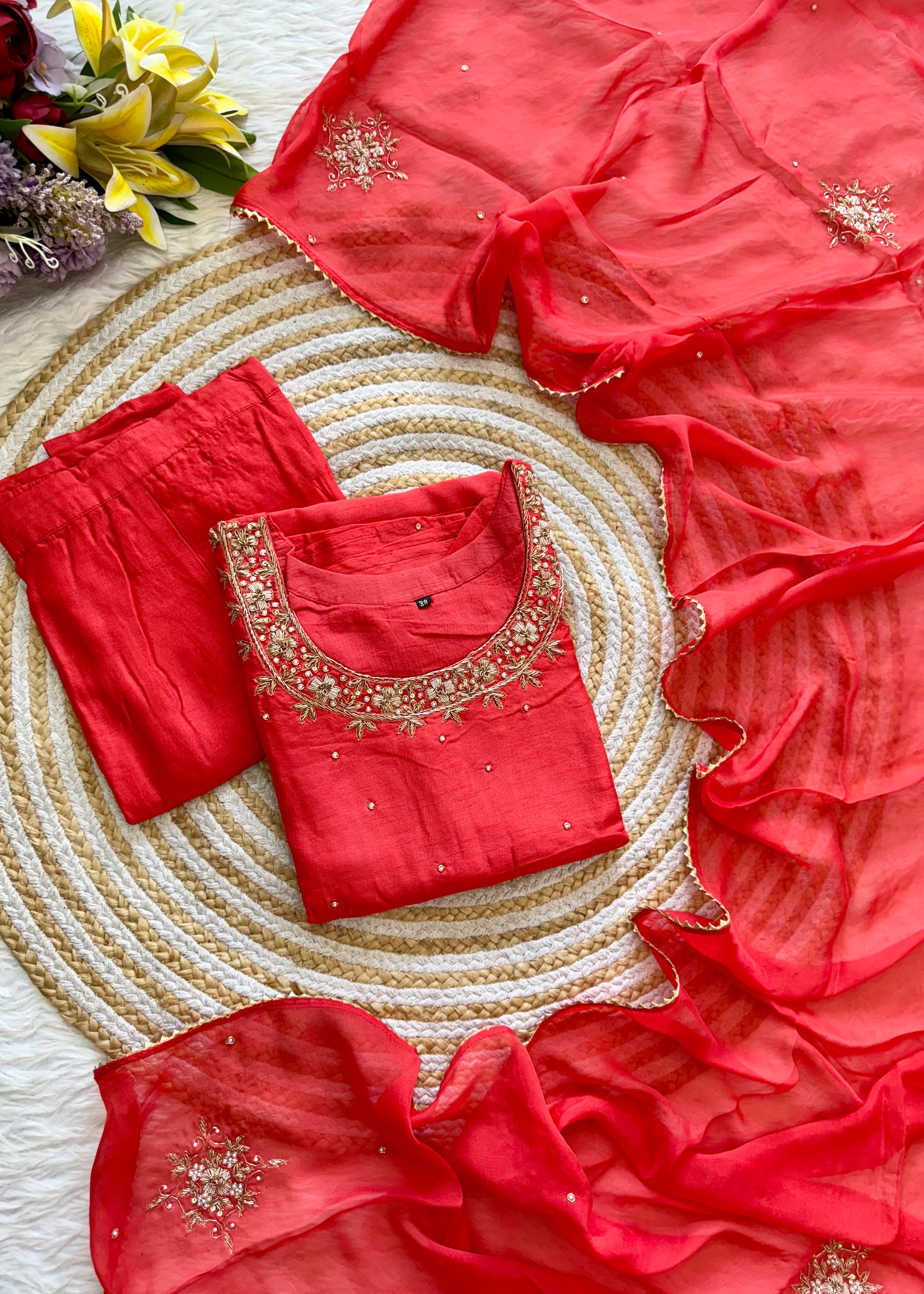 "Ferhin" A very beautiful piece with handwork kurti set