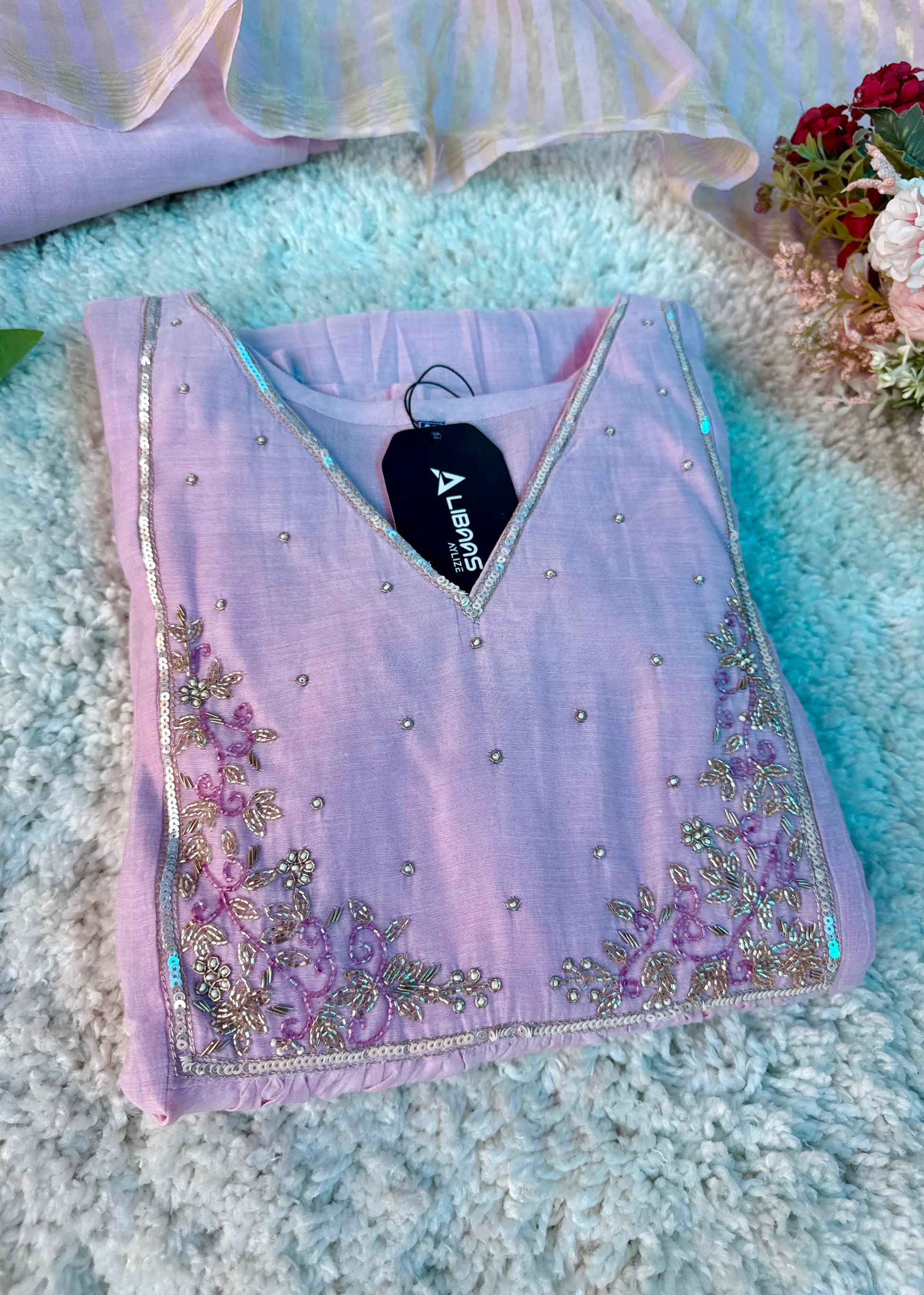 Gulnoor – Mul Chanderi A-Line Kurta Set with Dupatta