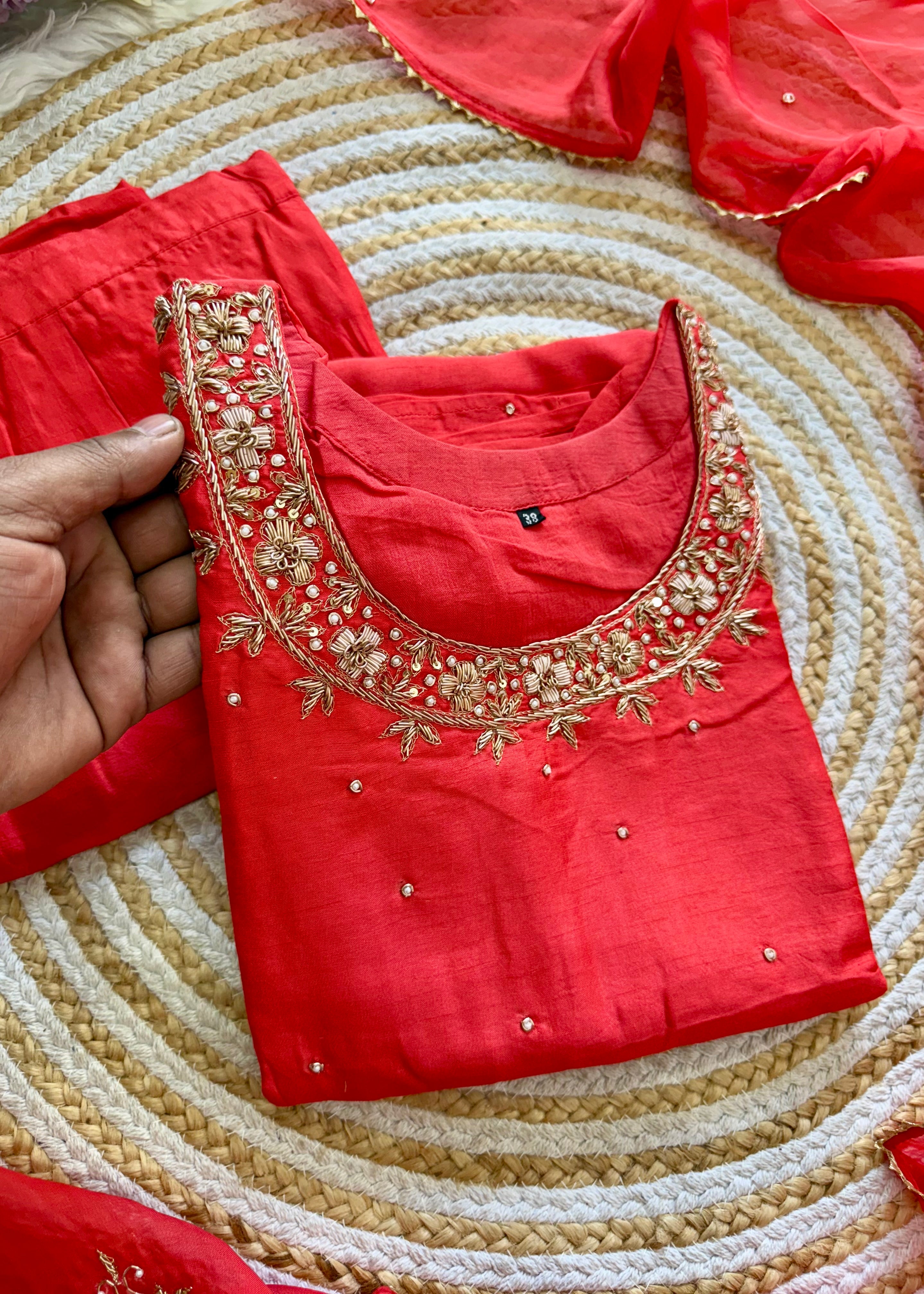 "Ferhin" A very beautiful piece with handwork kurti set