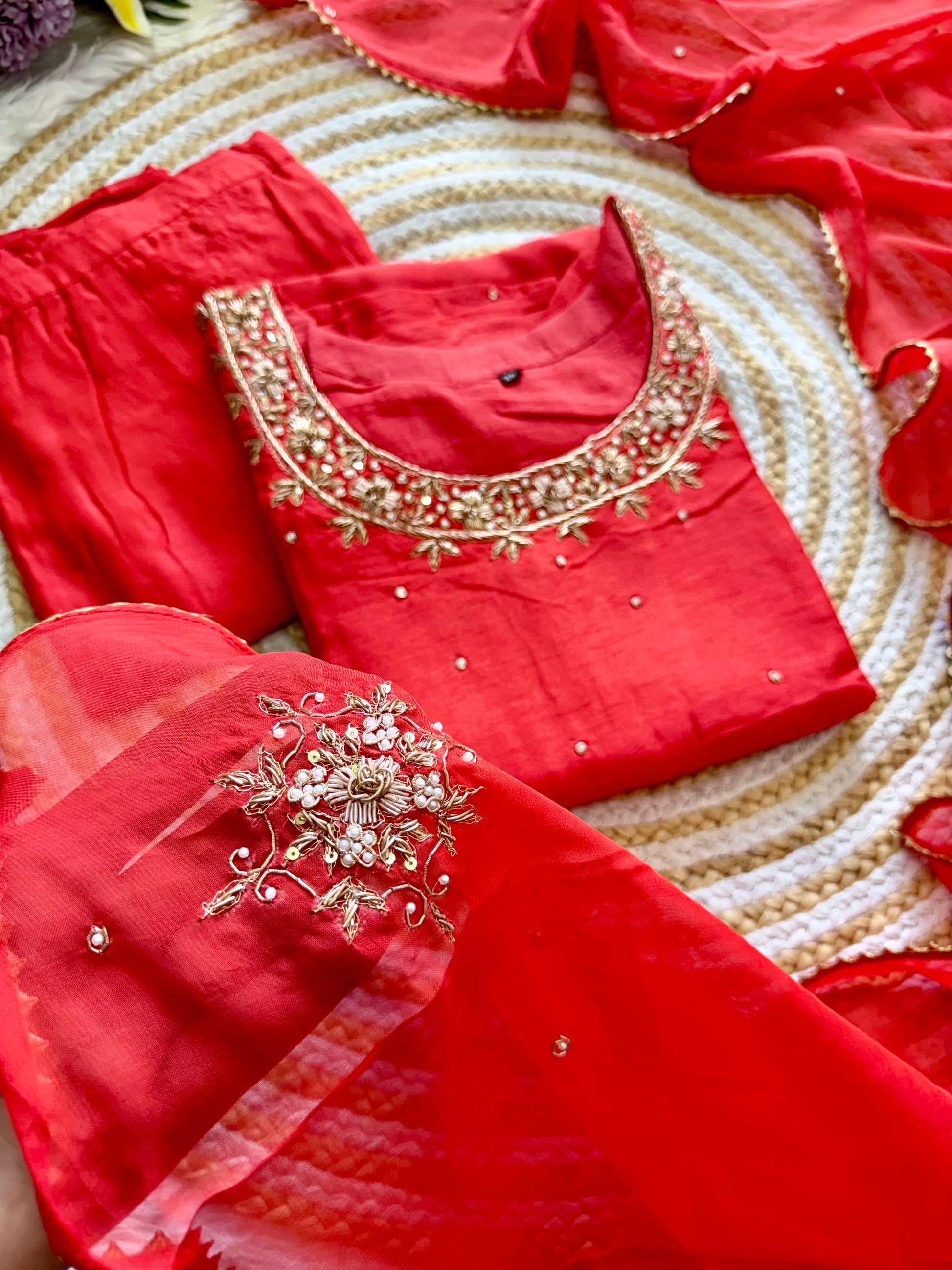 "Ferhin" A very beautiful piece with handwork kurti set