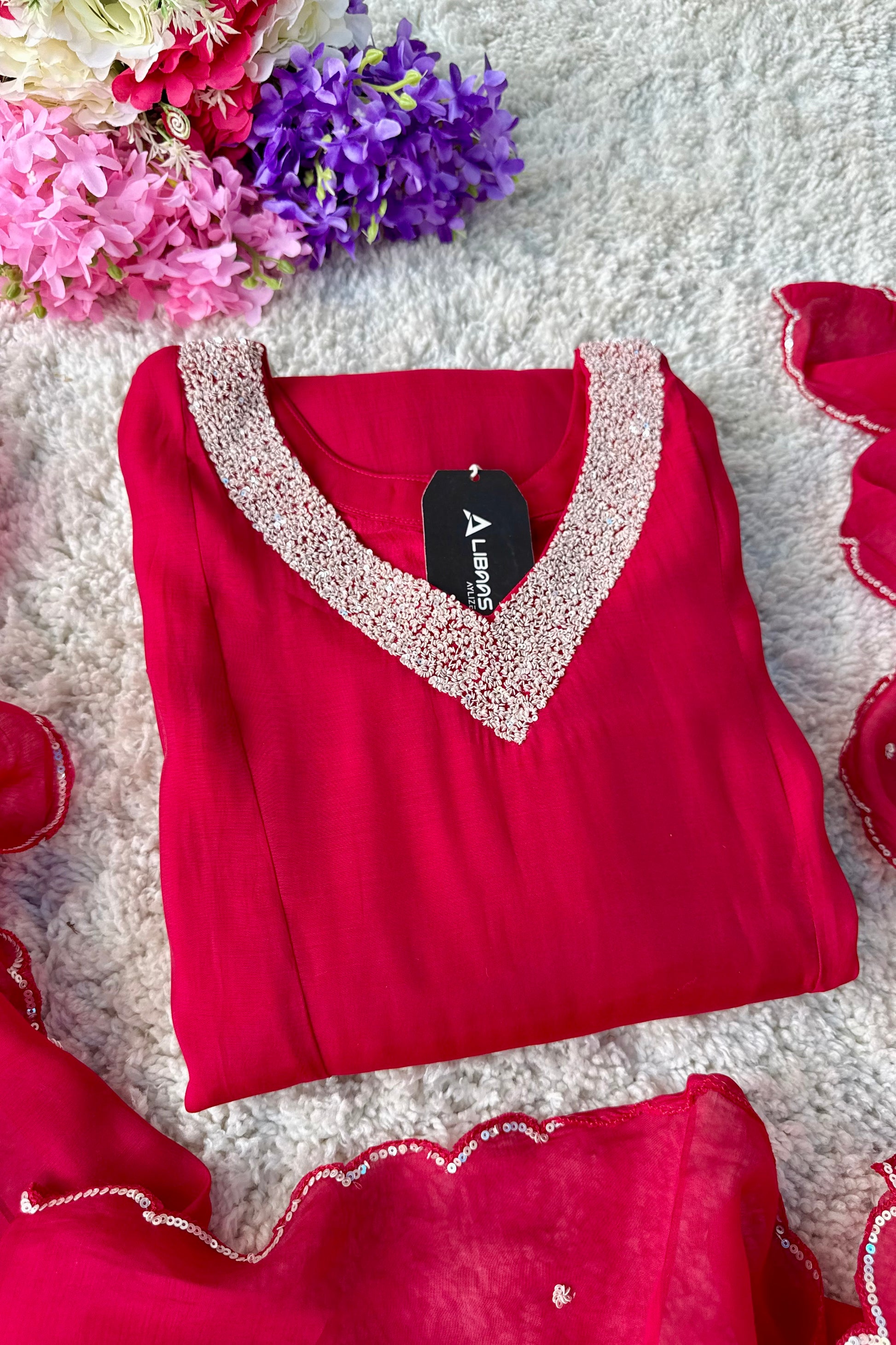 ❤️Sreya – Premium Ho Silk Back Design A Line Kurta Set