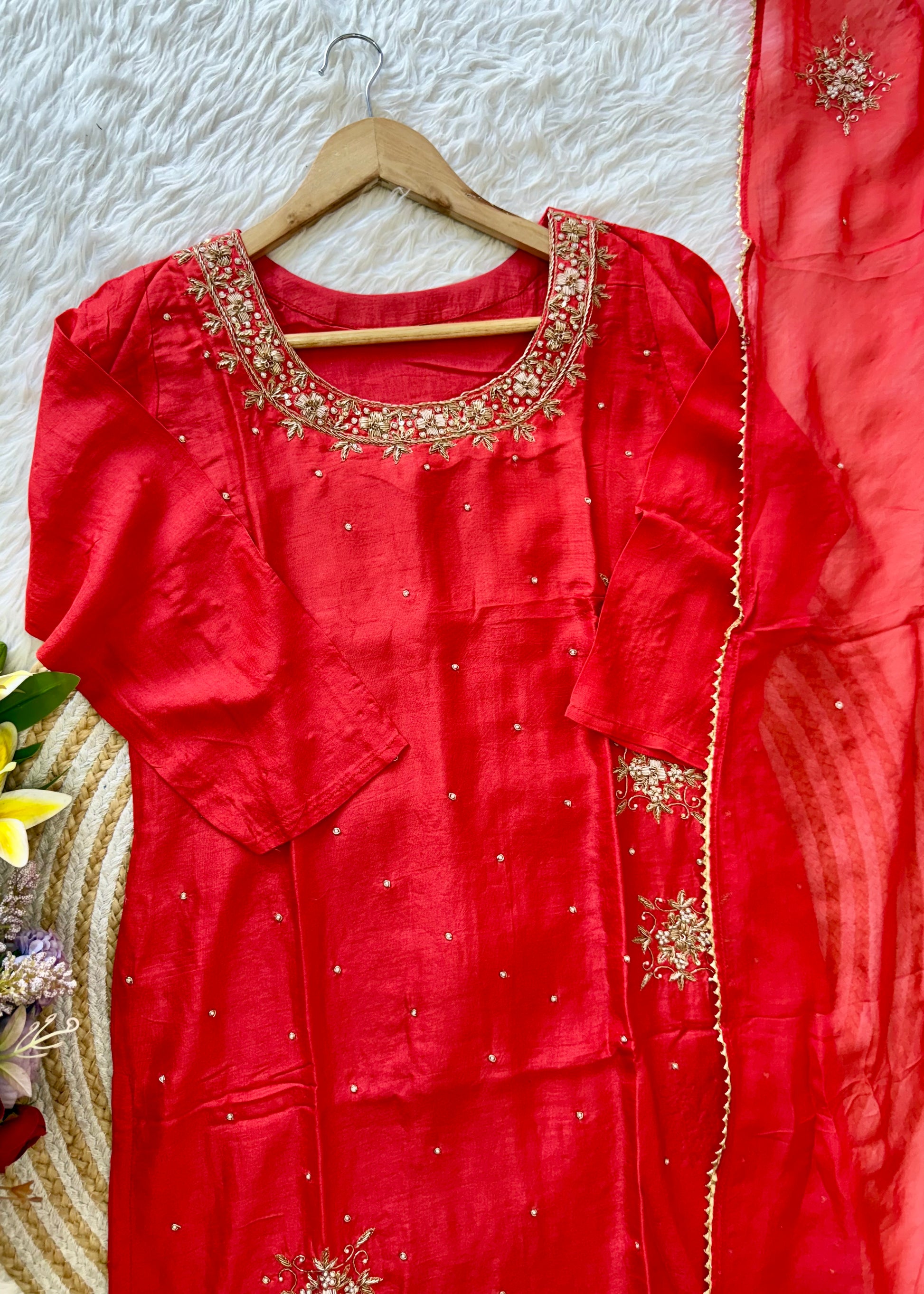 "Ferhin" A very beautiful piece with handwork kurti set