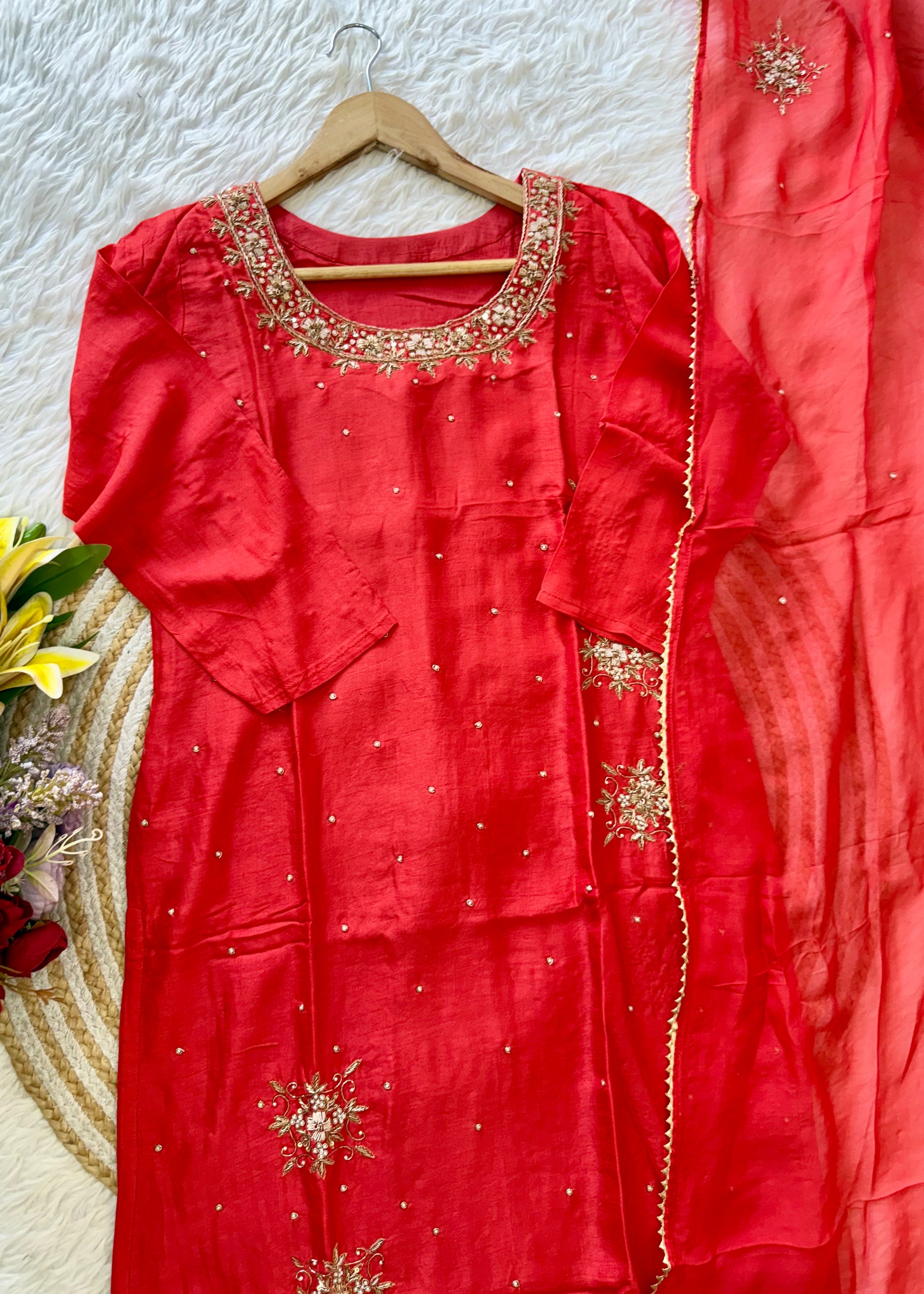 "Ferhin" A very beautiful piece with handwork kurti set
