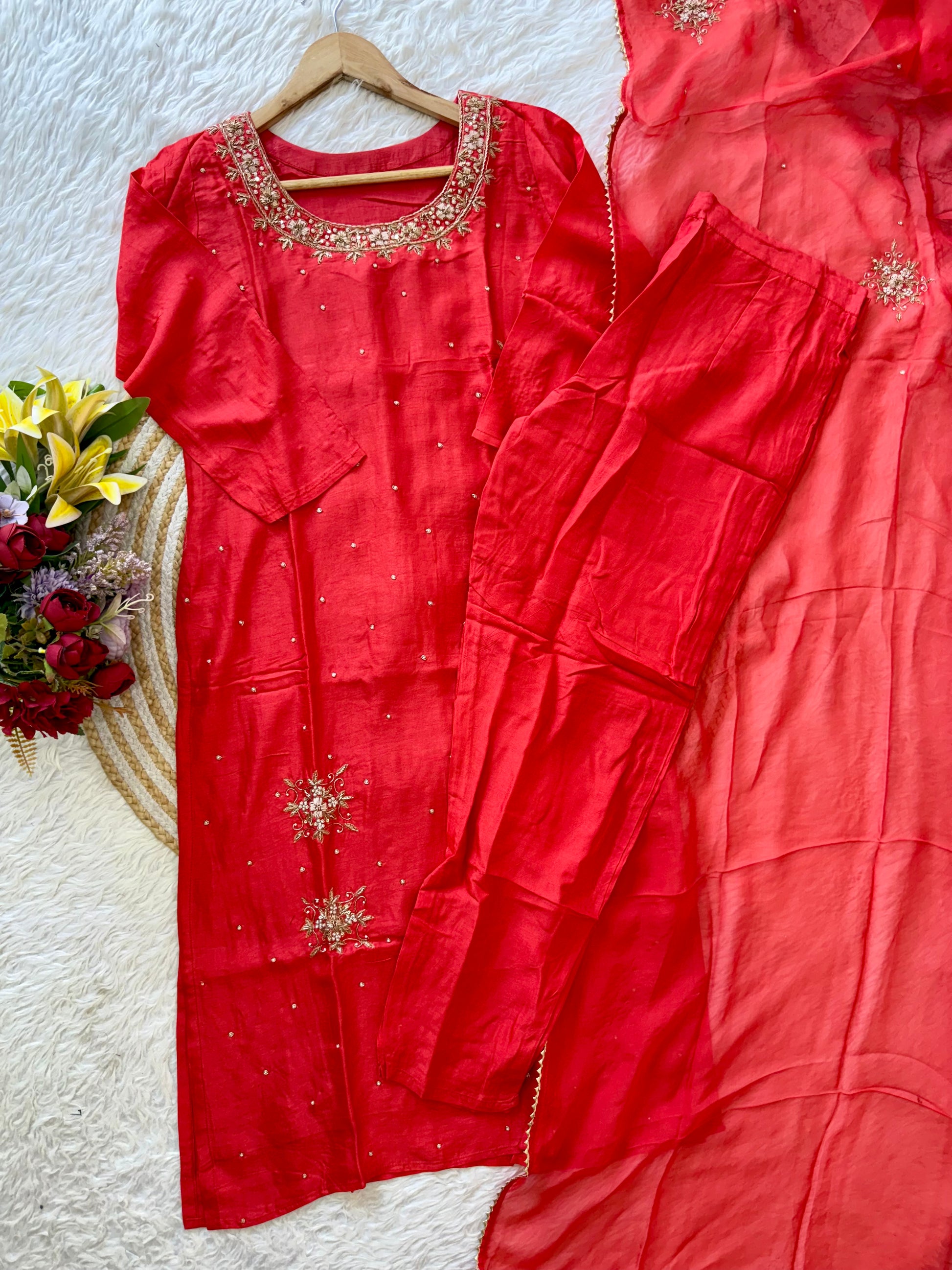 "Ferhin" A very beautiful piece with handwork kurti set