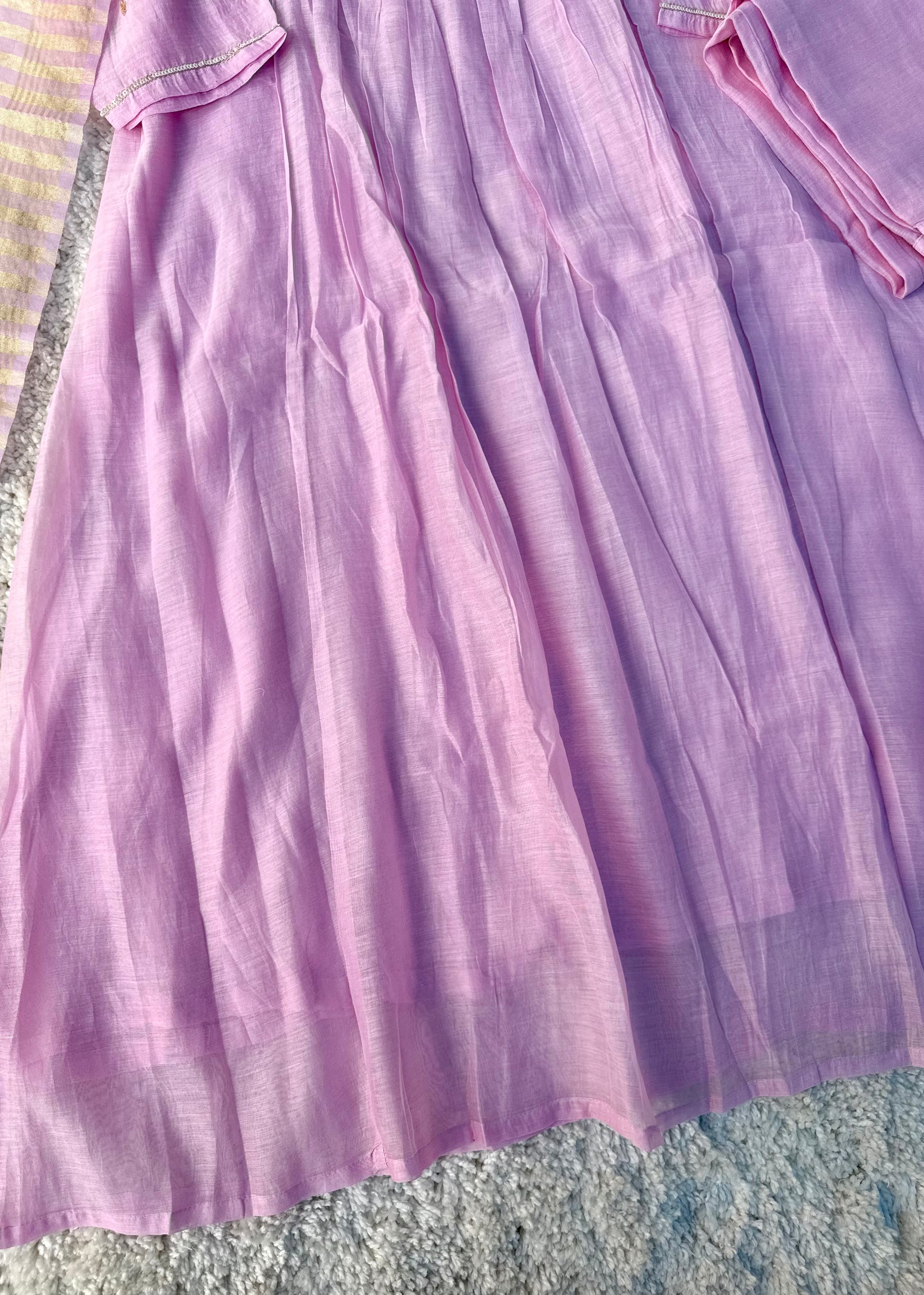 Gulnoor – Mul Chanderi A-Line Kurta Set with Dupatta