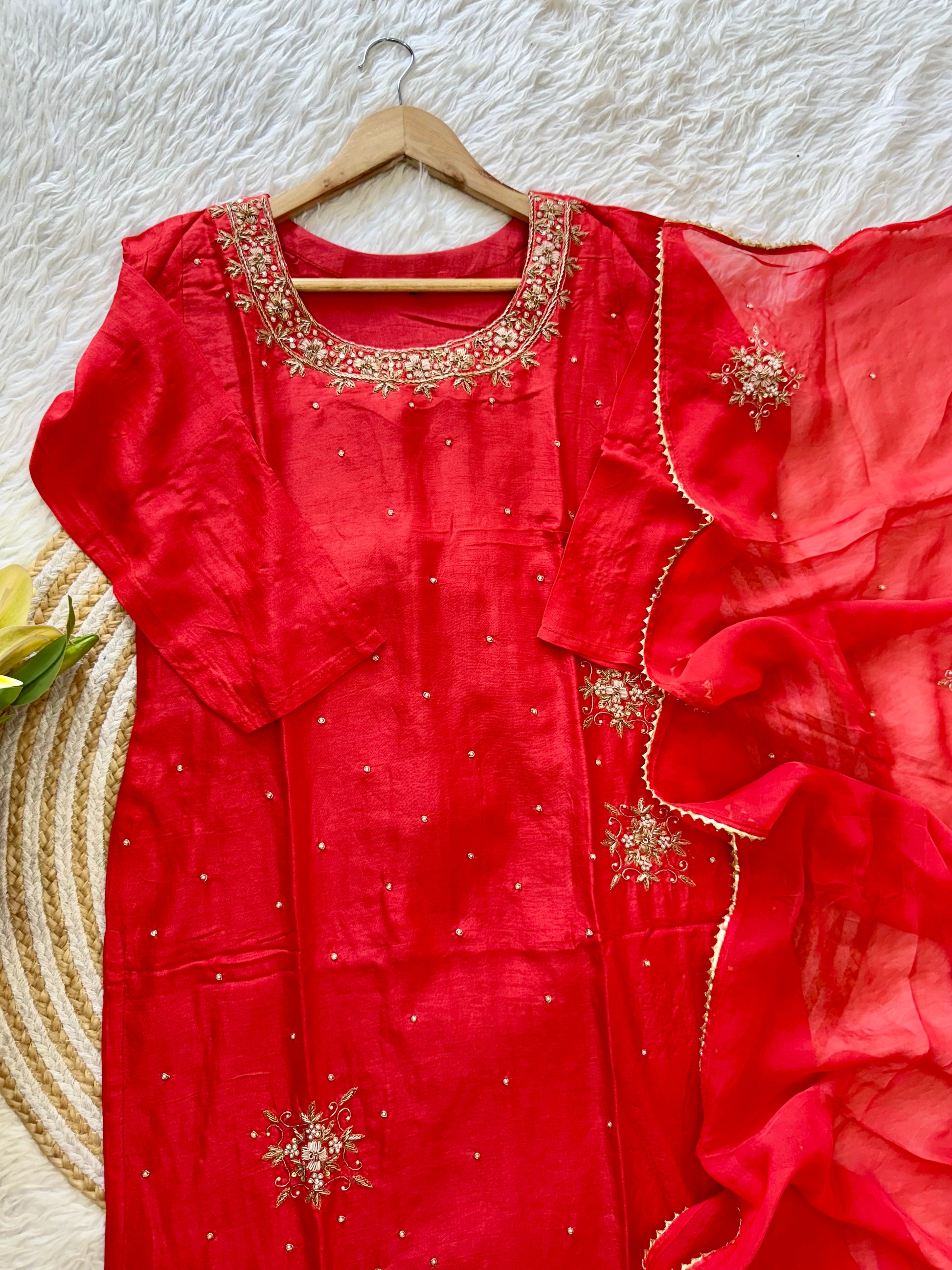 "Ferhin" A very beautiful piece with handwork kurti set