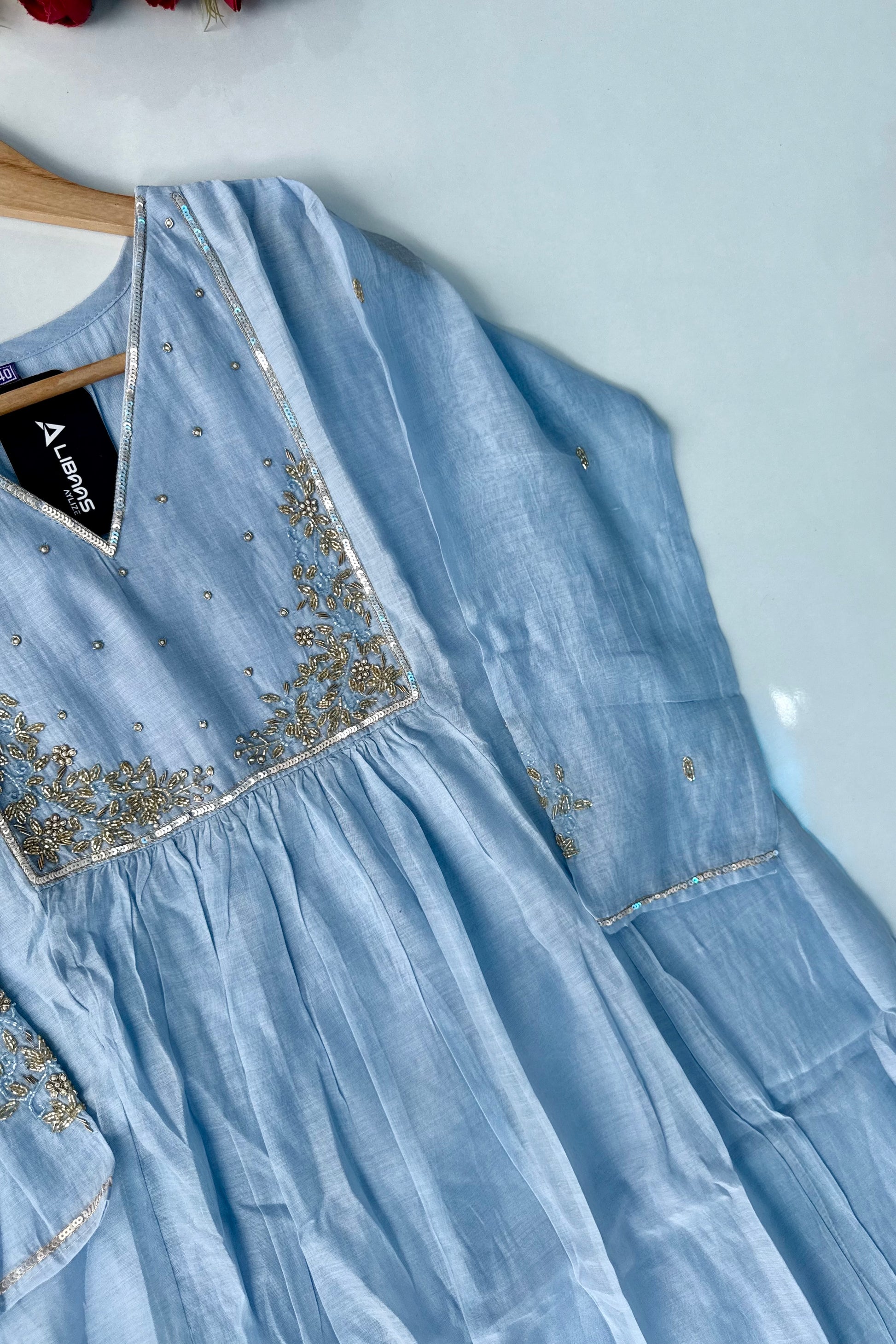 Gulnoor – Mul Chanderi A-Line Kurta Set with Dupatta