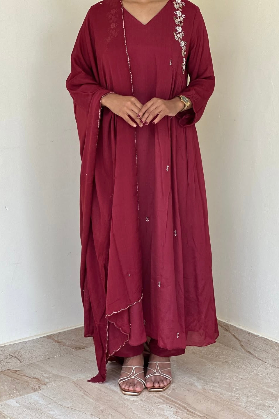 “Zayna” Premium Chinnon anarkali kurta set