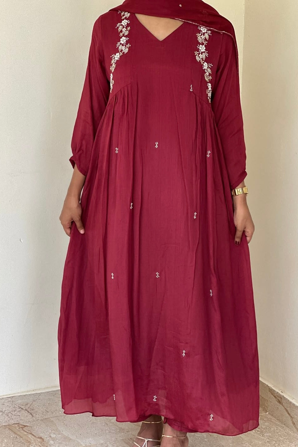 “Zayna” Premium Chinnon anarkali kurta set