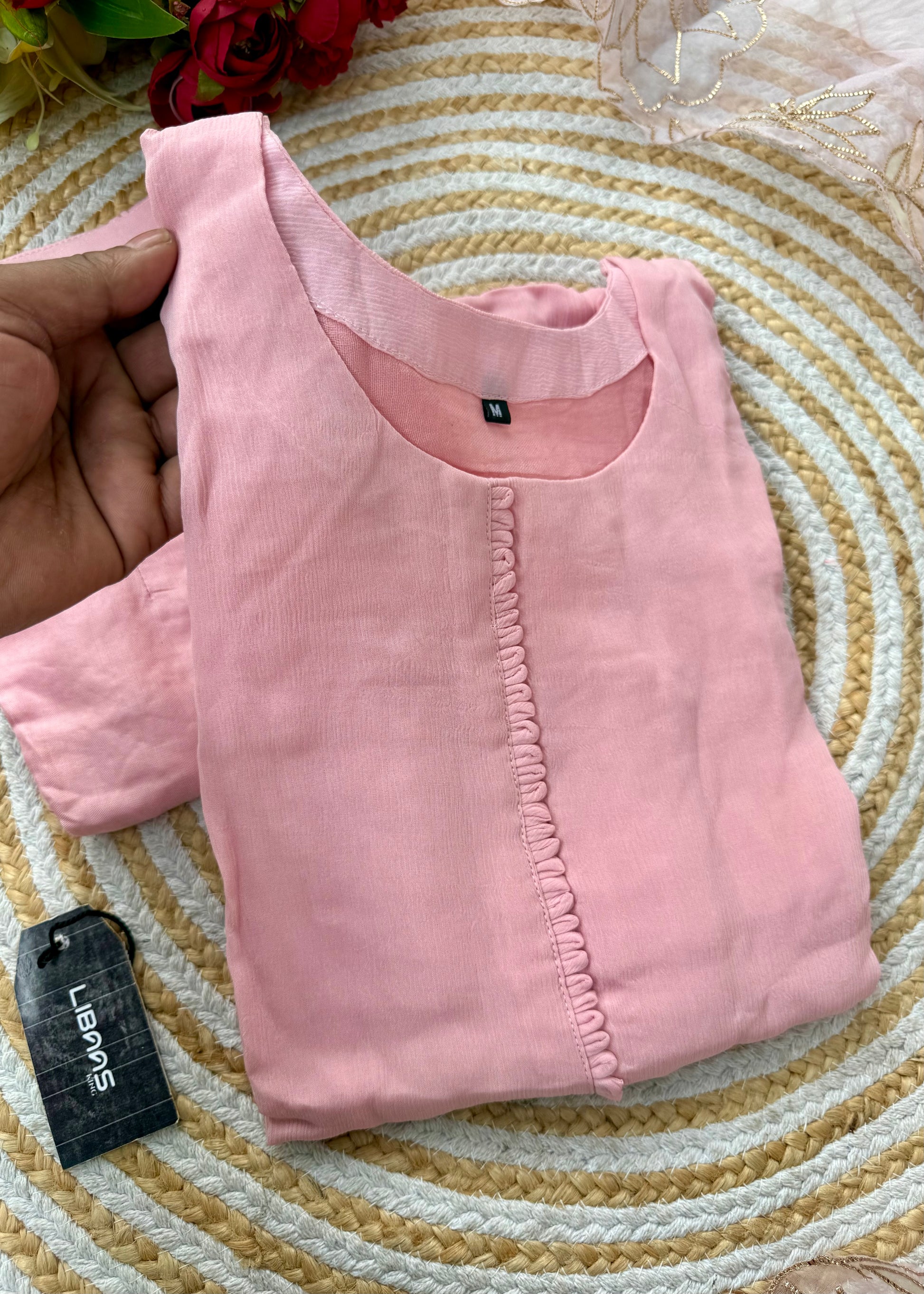 “MOREN” Premium Mul Chanderi Daman work kurta set
