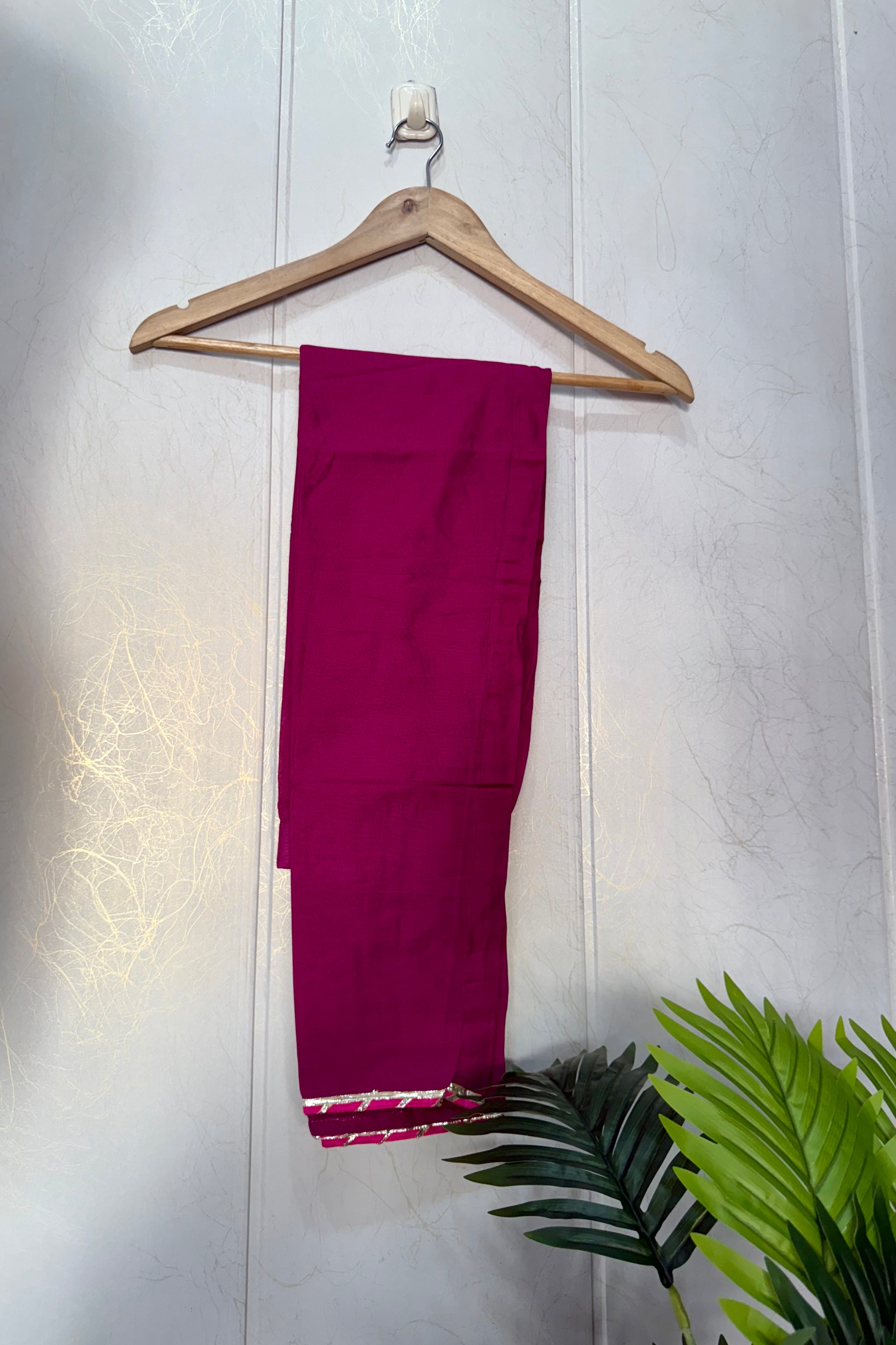 “Fuchsia” Trending Mul Chanderi Heavy Handwork A Line Suit Set