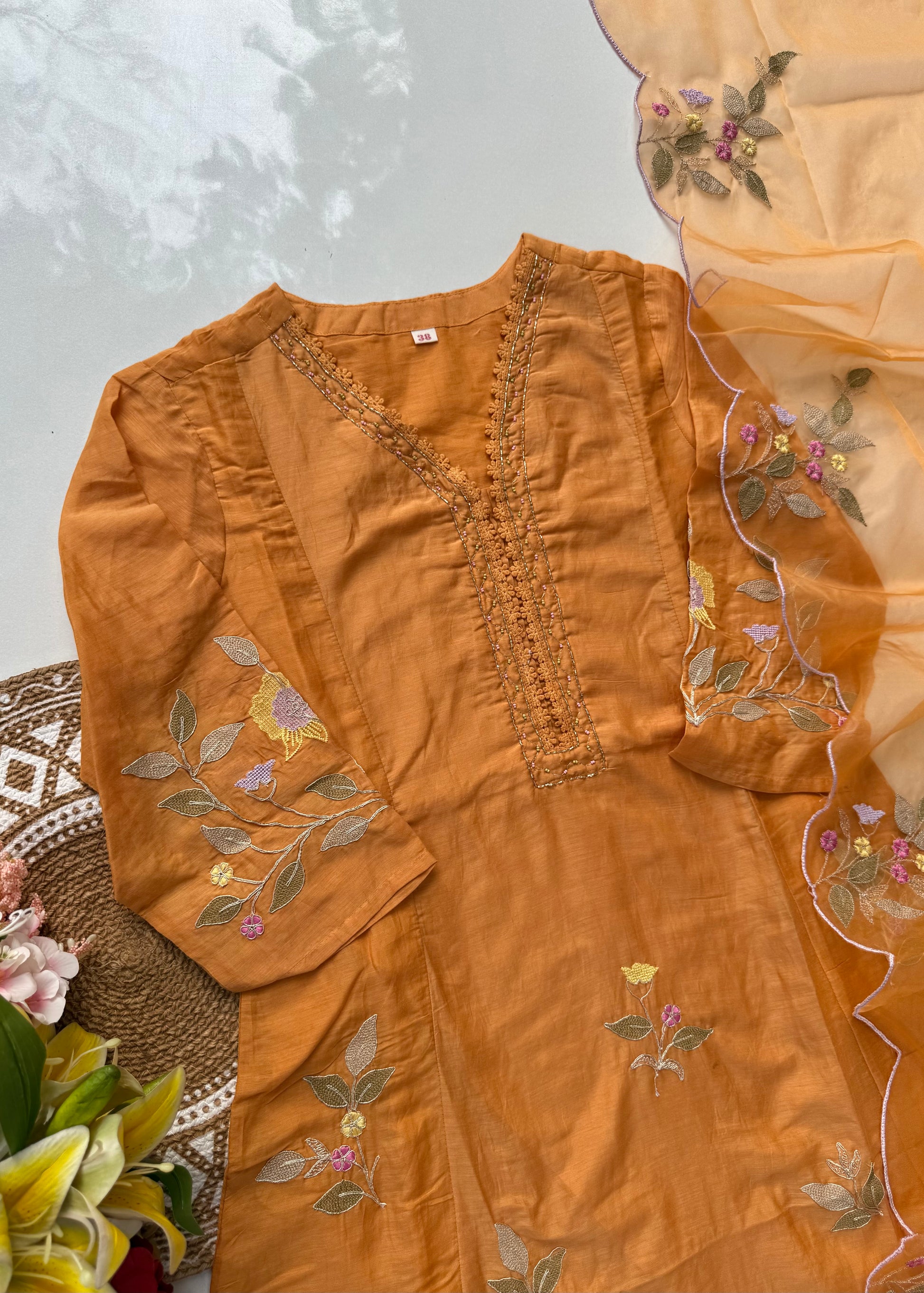 “PRAGYA” Beautiful Mul Chanderi straight kurta set