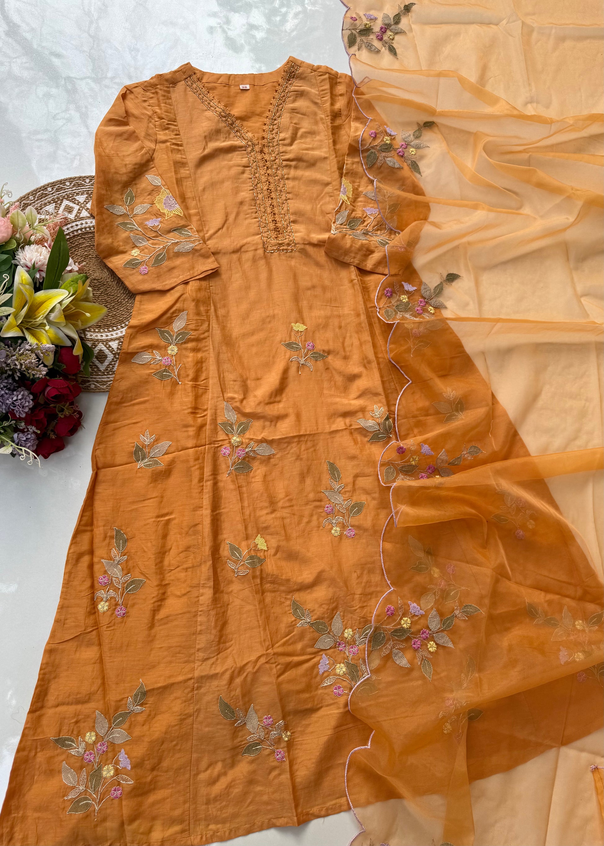 “PRAGYA” Beautiful Mul Chanderi straight kurta set