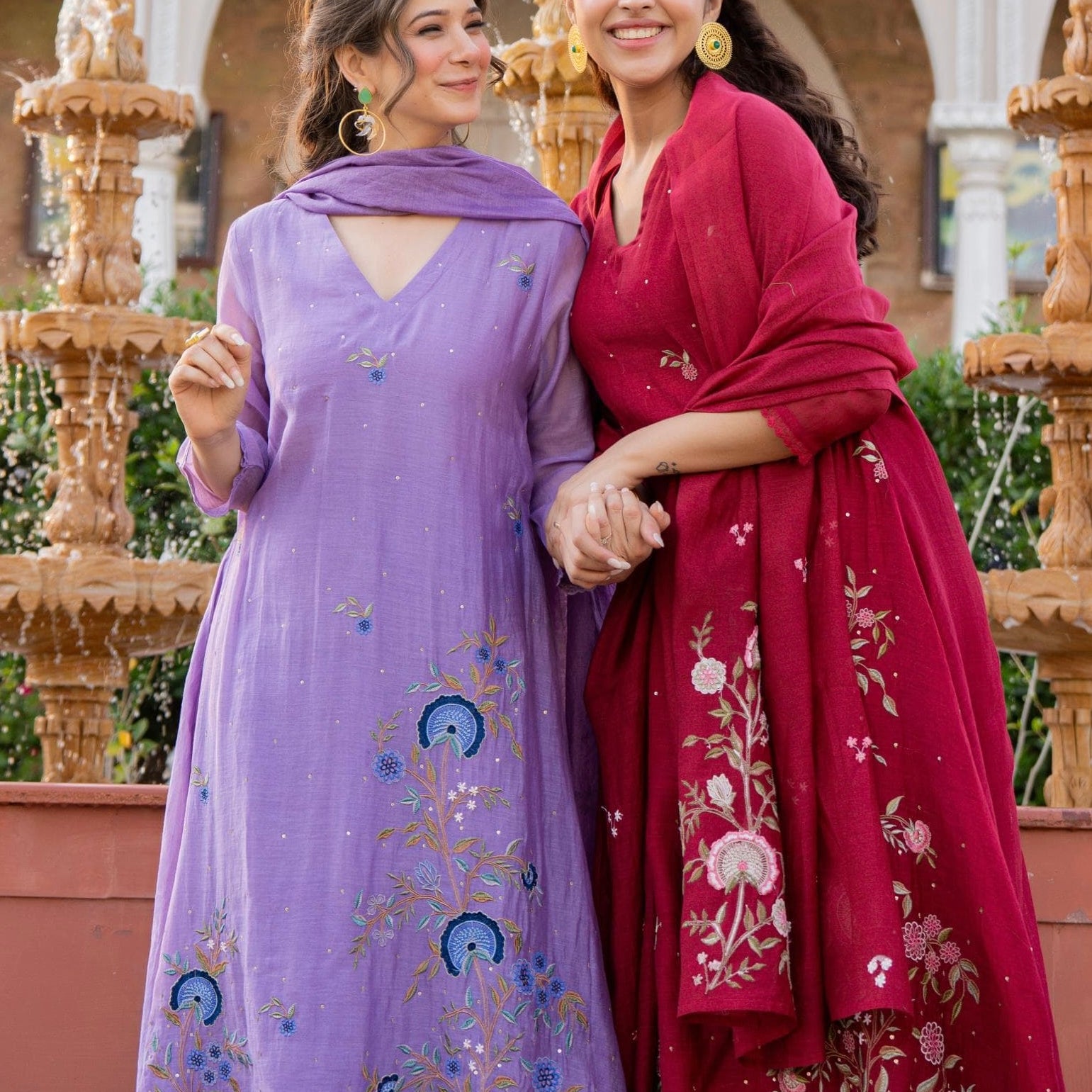 “EKTA” Beautiful premium Mul Chanderi  anarkali suit set