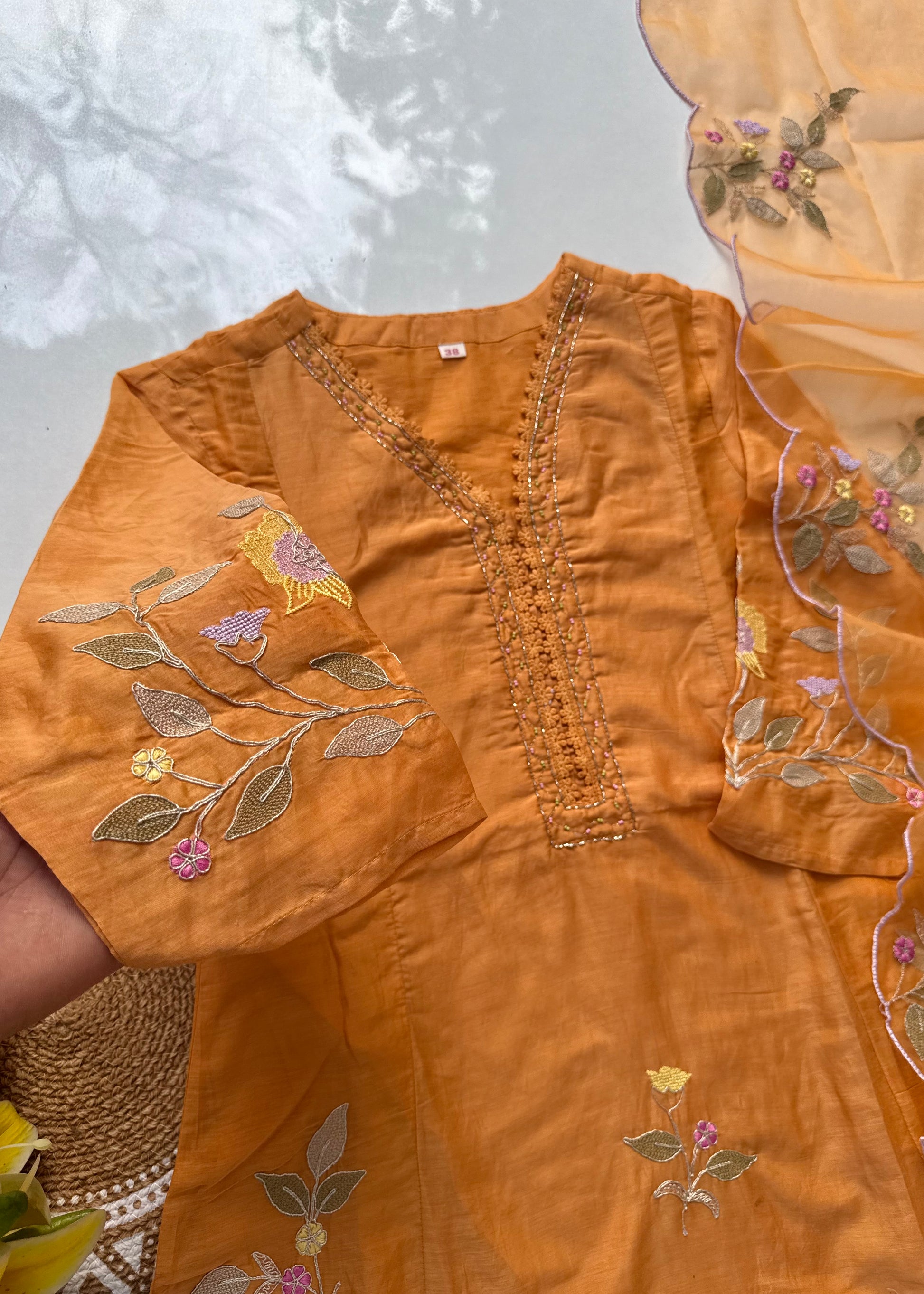 “PRAGYA” Beautiful Mul Chanderi straight kurta set
