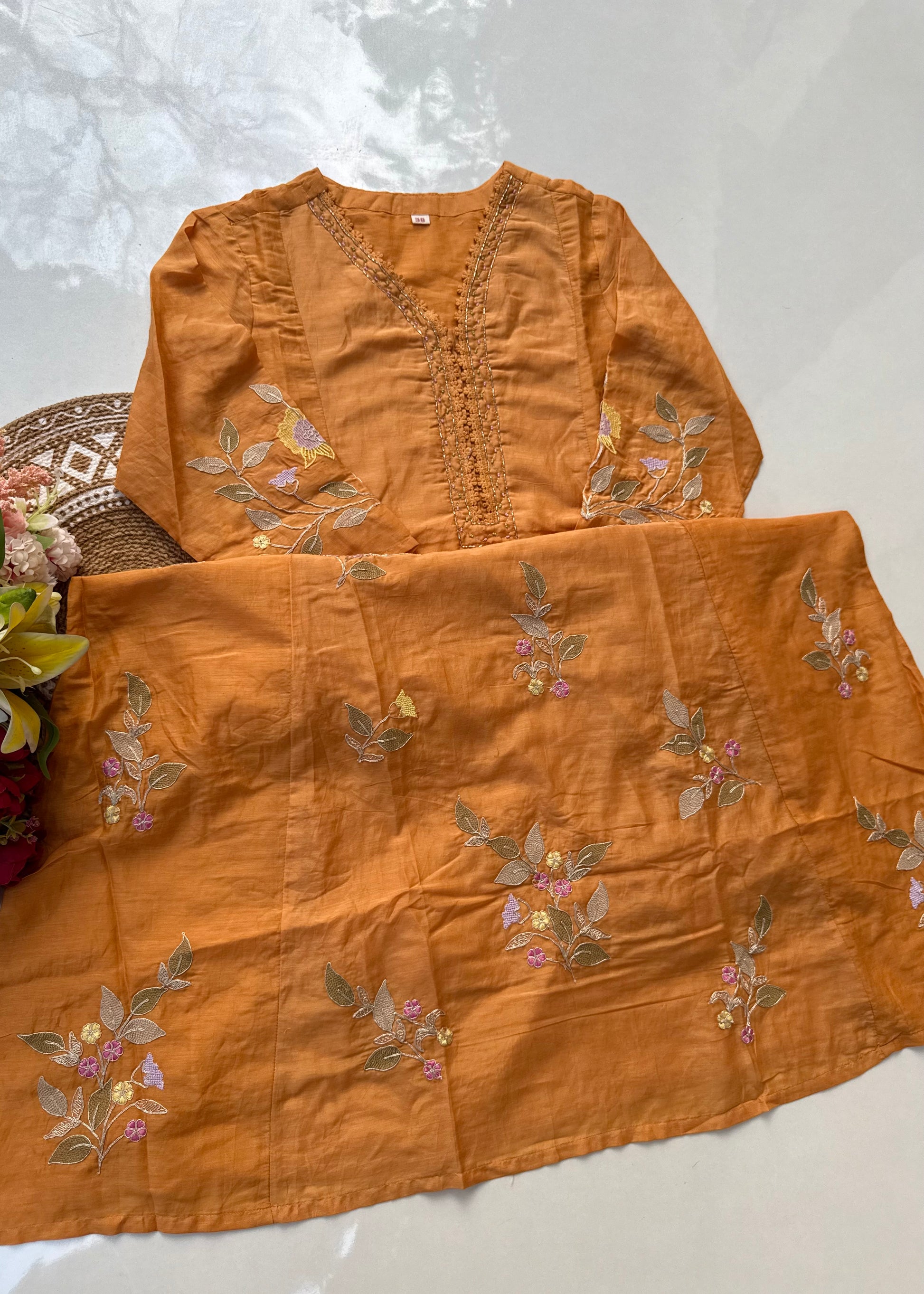“PRAGYA” Beautiful Mul Chanderi straight kurta set