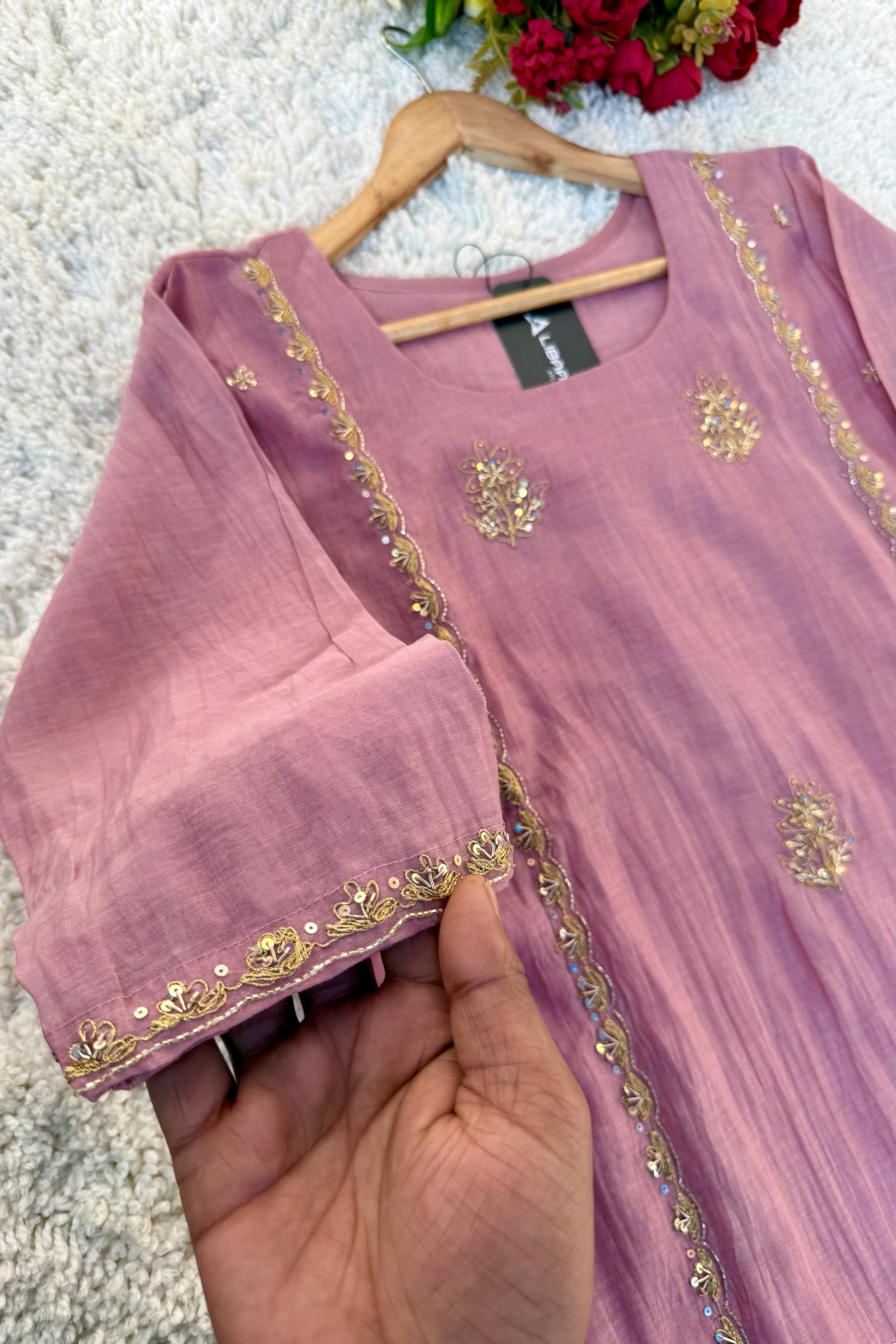 “Ujjwal” Trending Pink Mul Chanderi A Line Suit 🛍️