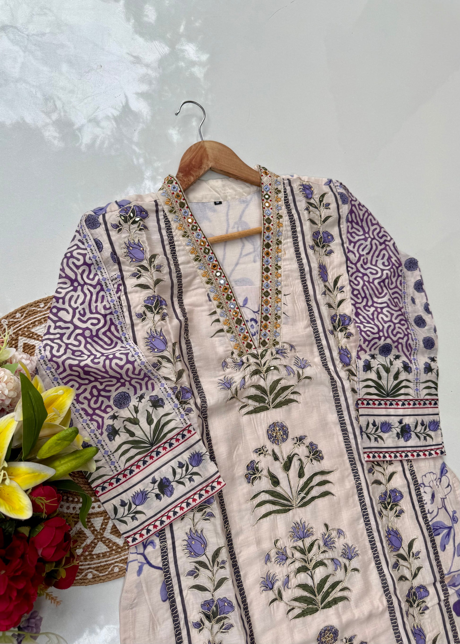 “MILAN" Premium Mul cotton handwork kurta set