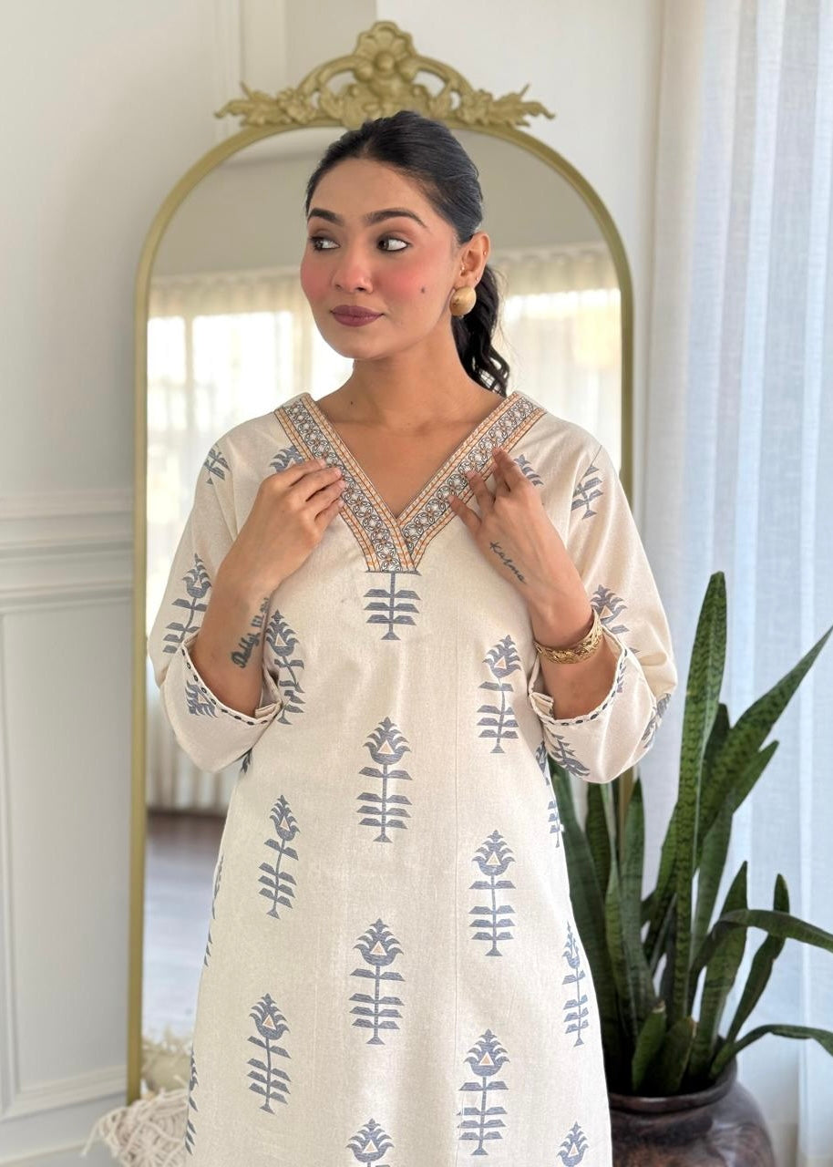 “MISHA" Premium cotton daily wear kurti pant set