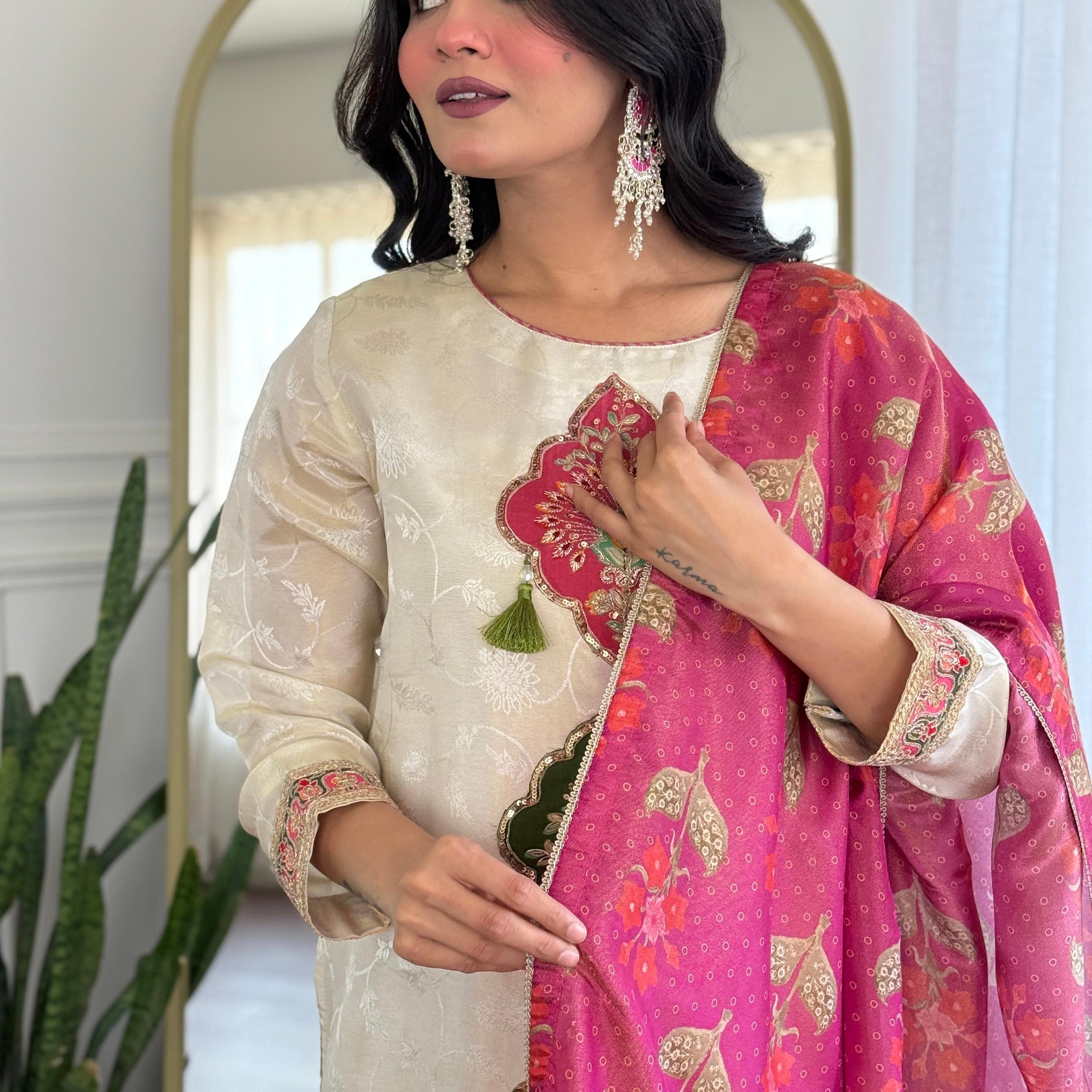“DISHA” Beautiful Shimmer silk party wear suit set