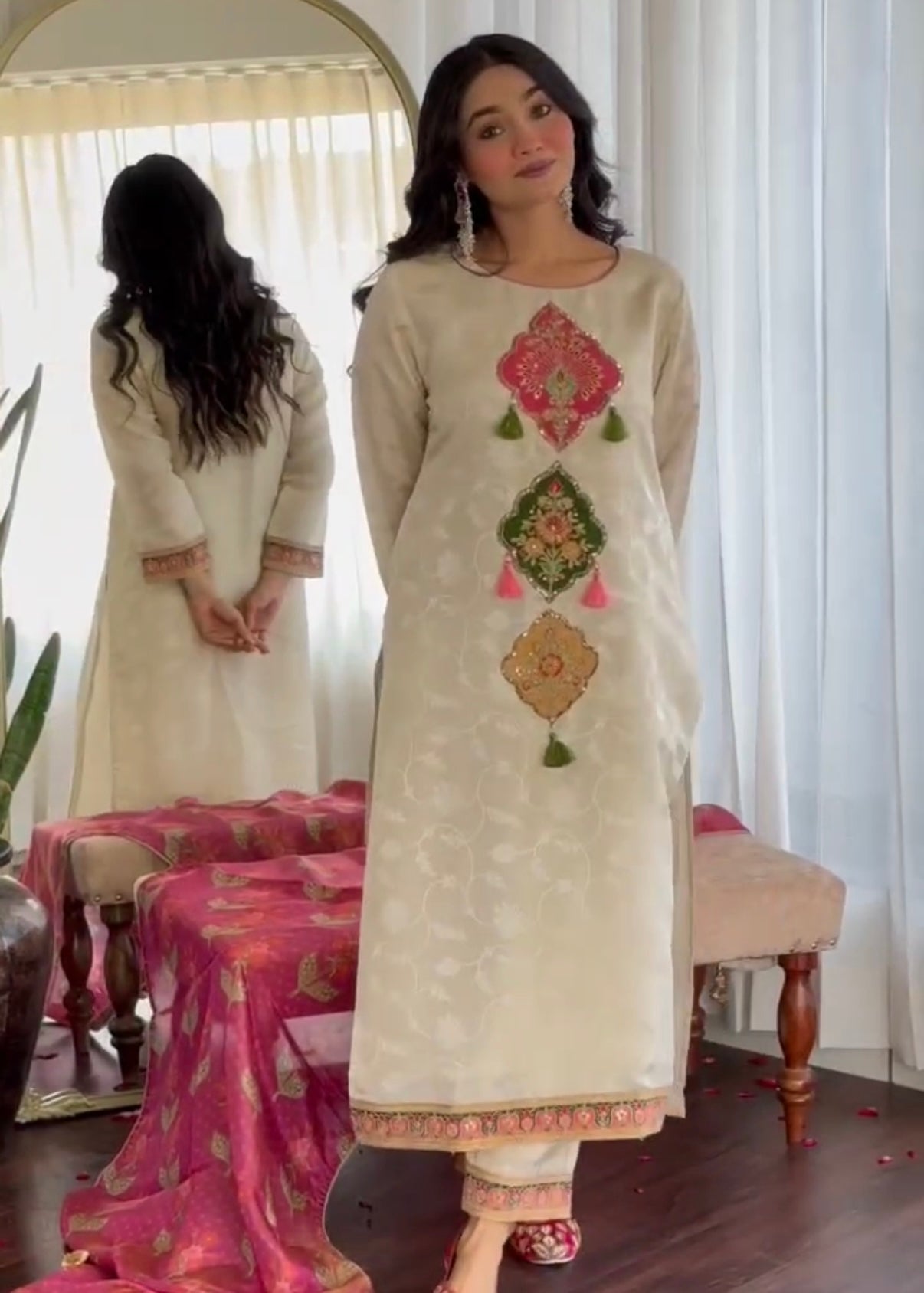 “DISHA” Beautiful Shimmer silk party wear suit set