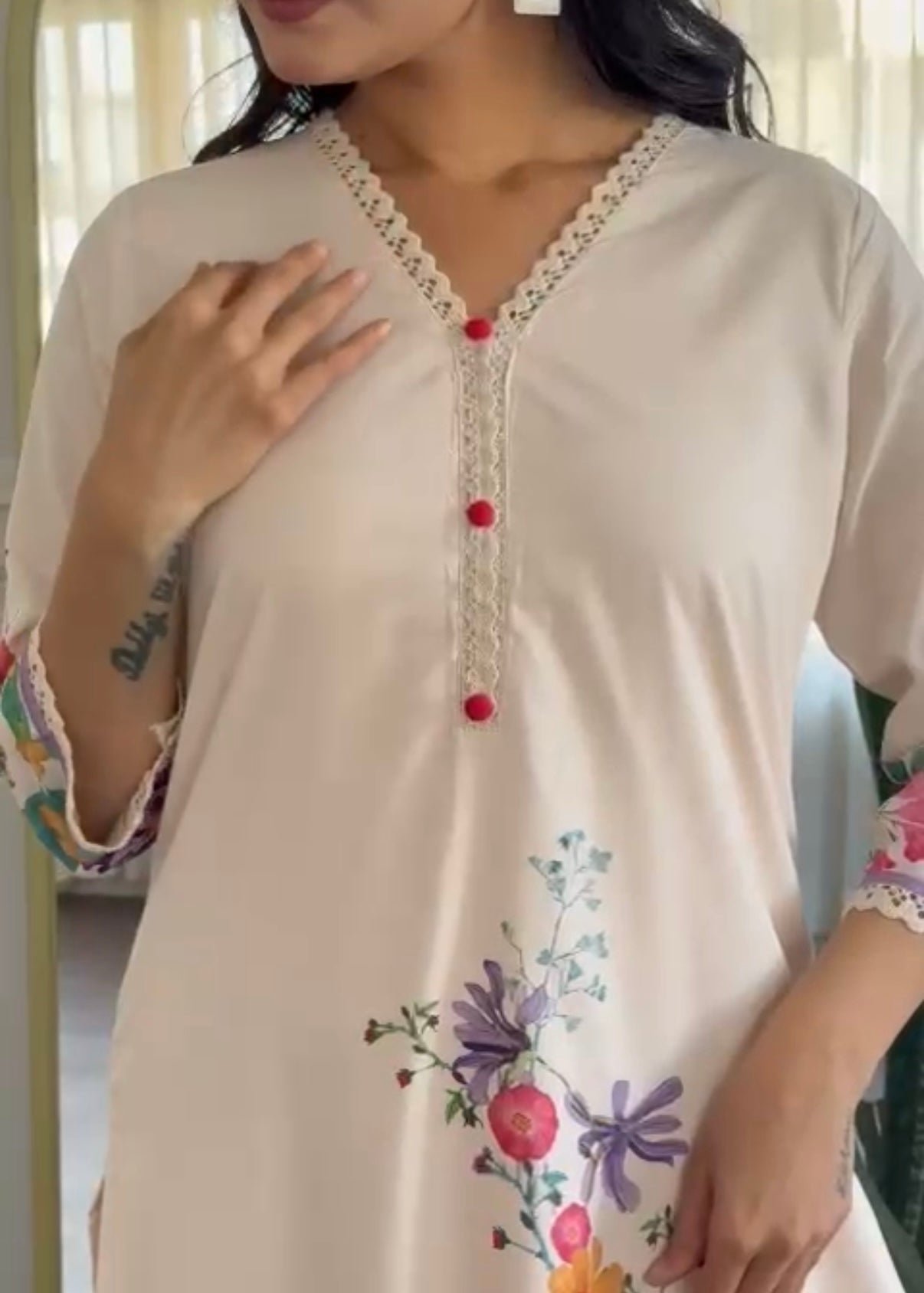 “BHOOMI" Premium mul cotton kurti pant with dupatta set