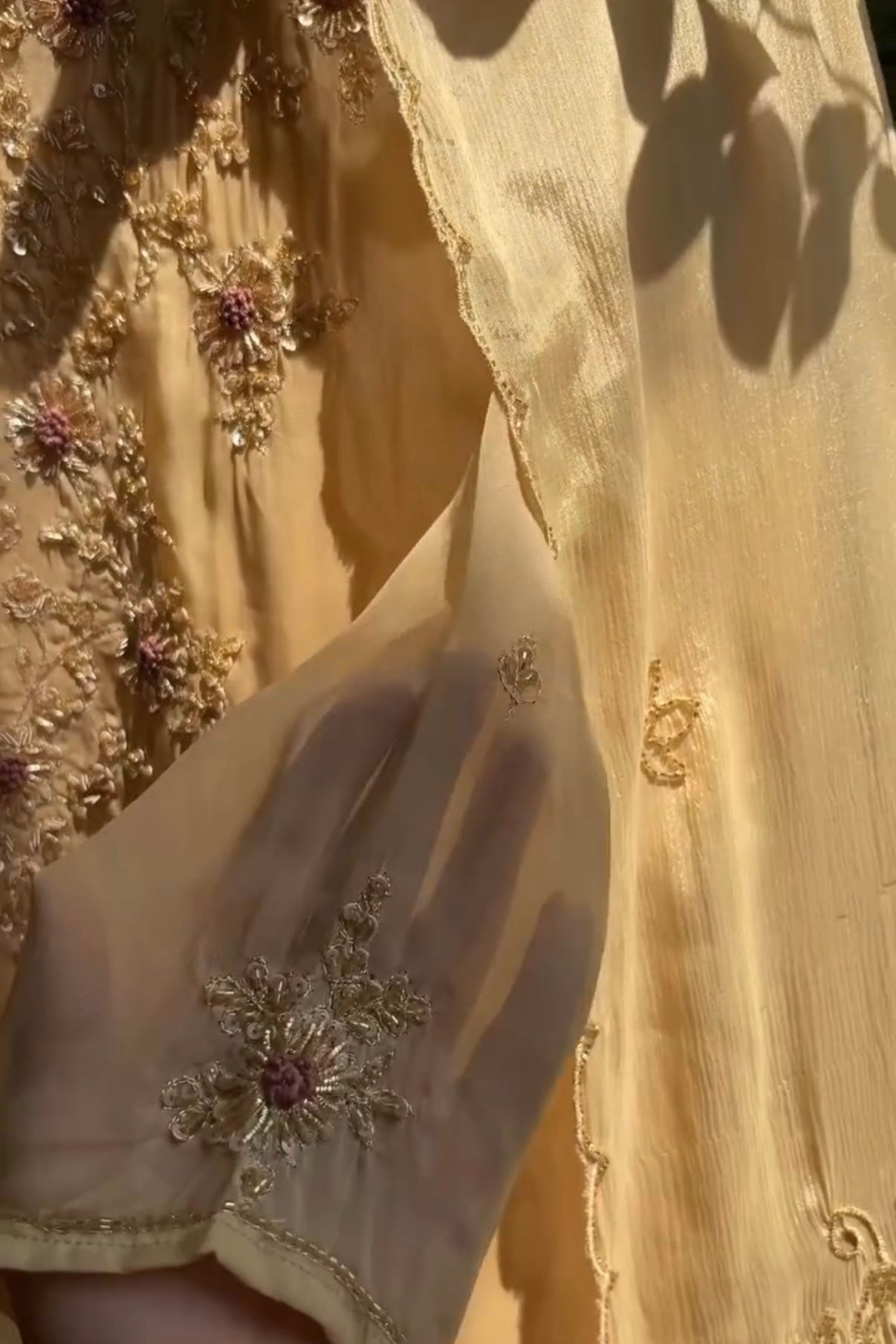 "Palermo” Beige Biscuit viscose organza kurti bottom dupatta set 🛍️