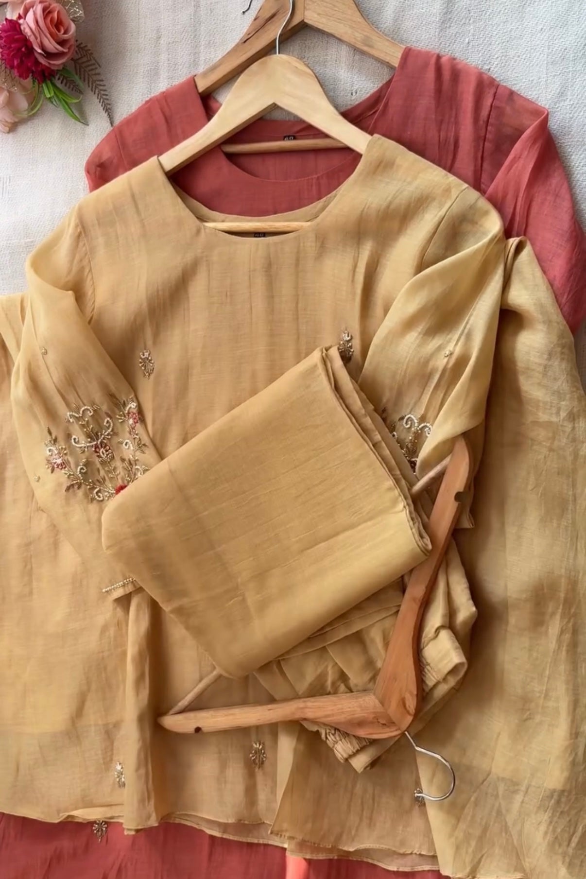 “Iqrah” premium Mul-Chanderi Party wear A Line suit set