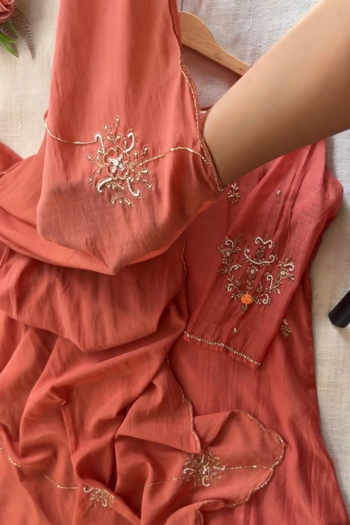 “Iqrah” premium Mul-Chanderi Party wear A Line suit set