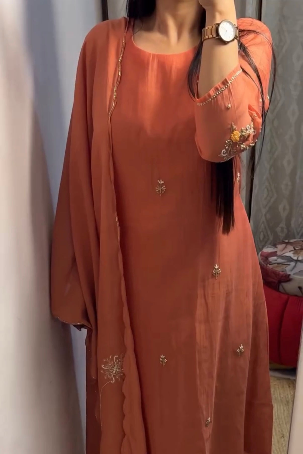 “Iqrah” premium Mul-Chanderi Party wear A Line suit set