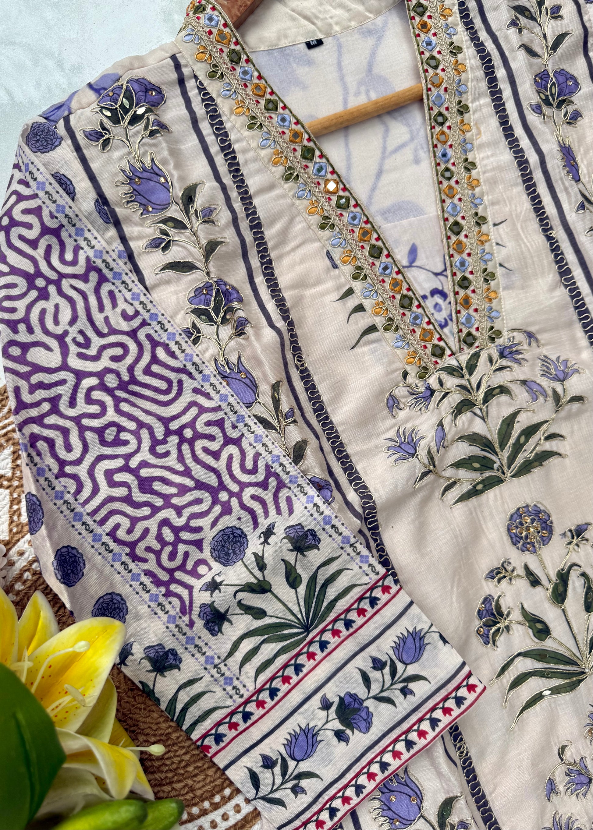 “MILAN" Premium Mul cotton handwork kurta set