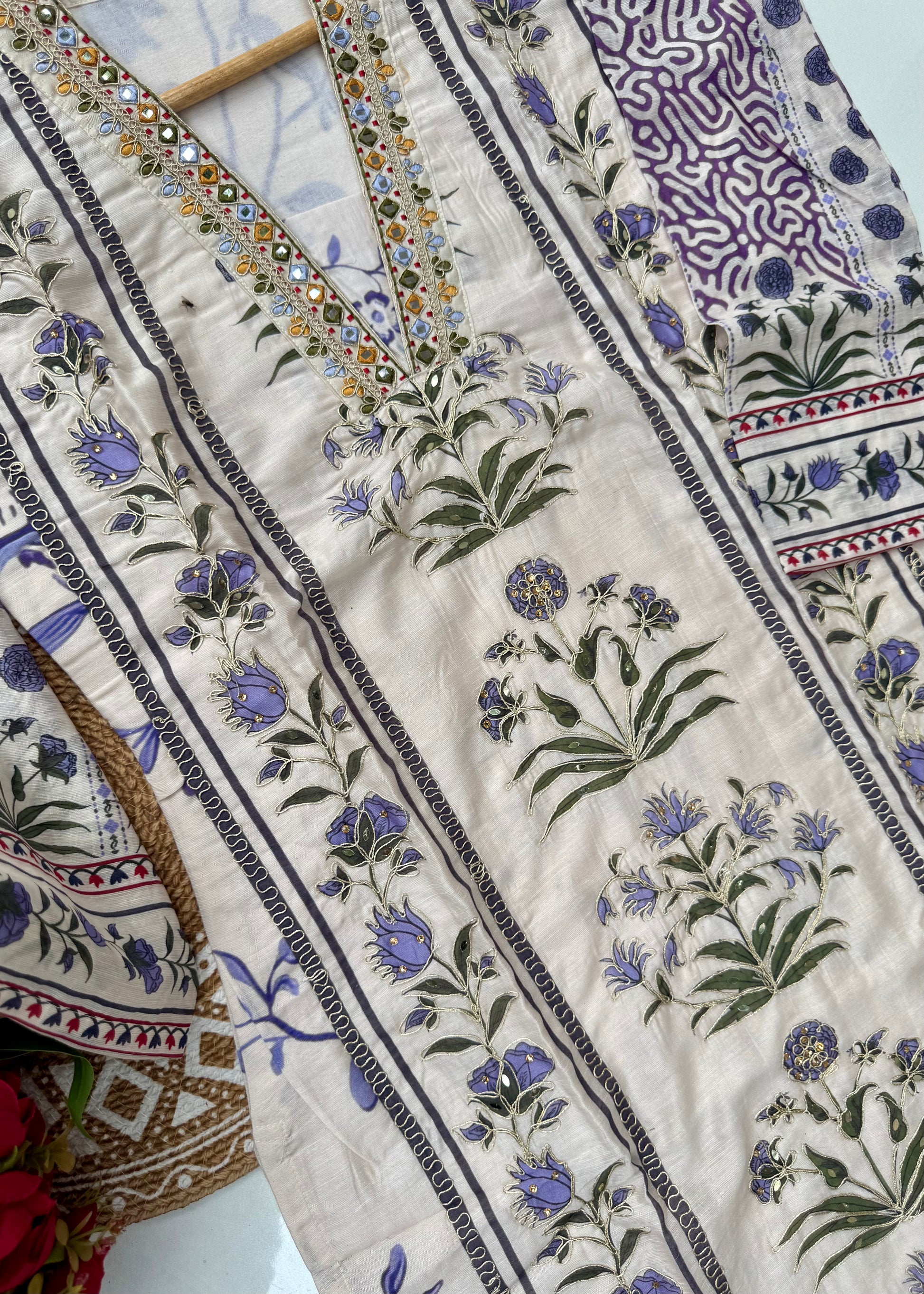 “MILAN" Premium Mul cotton handwork kurta set