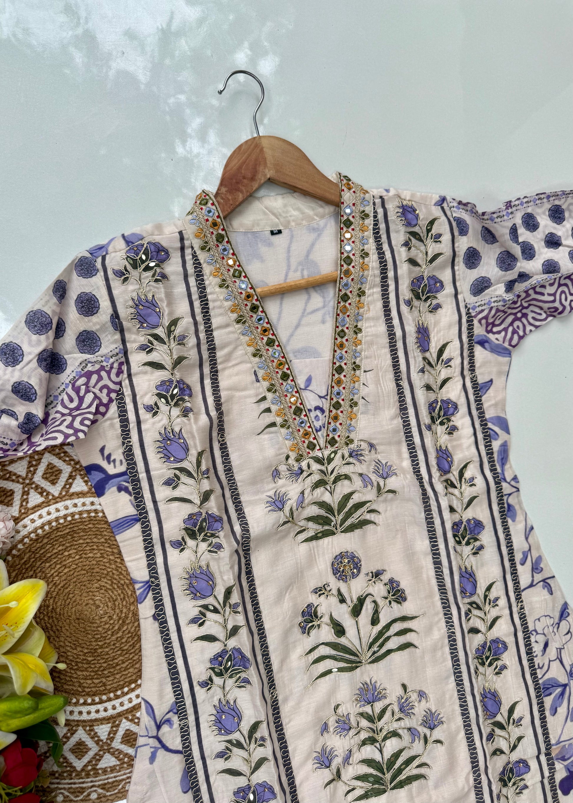 “MILAN" Premium Mul cotton handwork kurta set