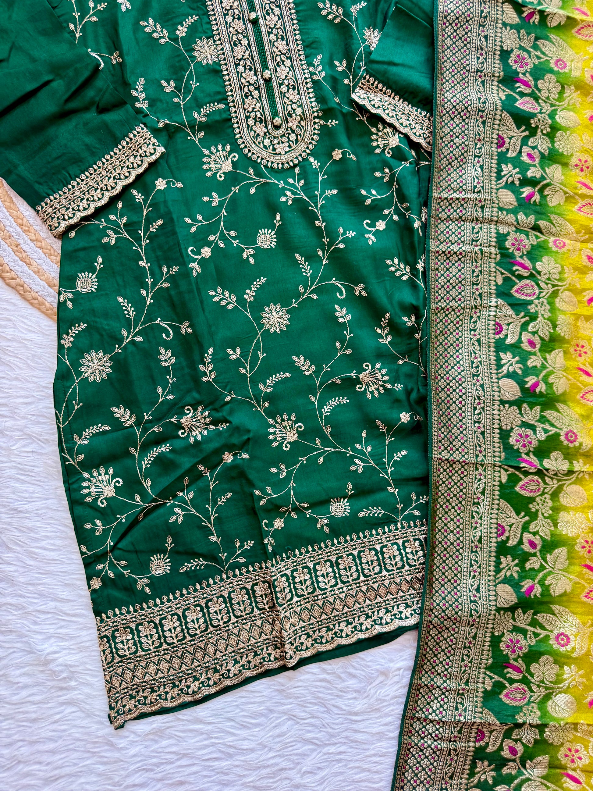 “AYAT” Festive wear Jacquard silk kurta palazzo set